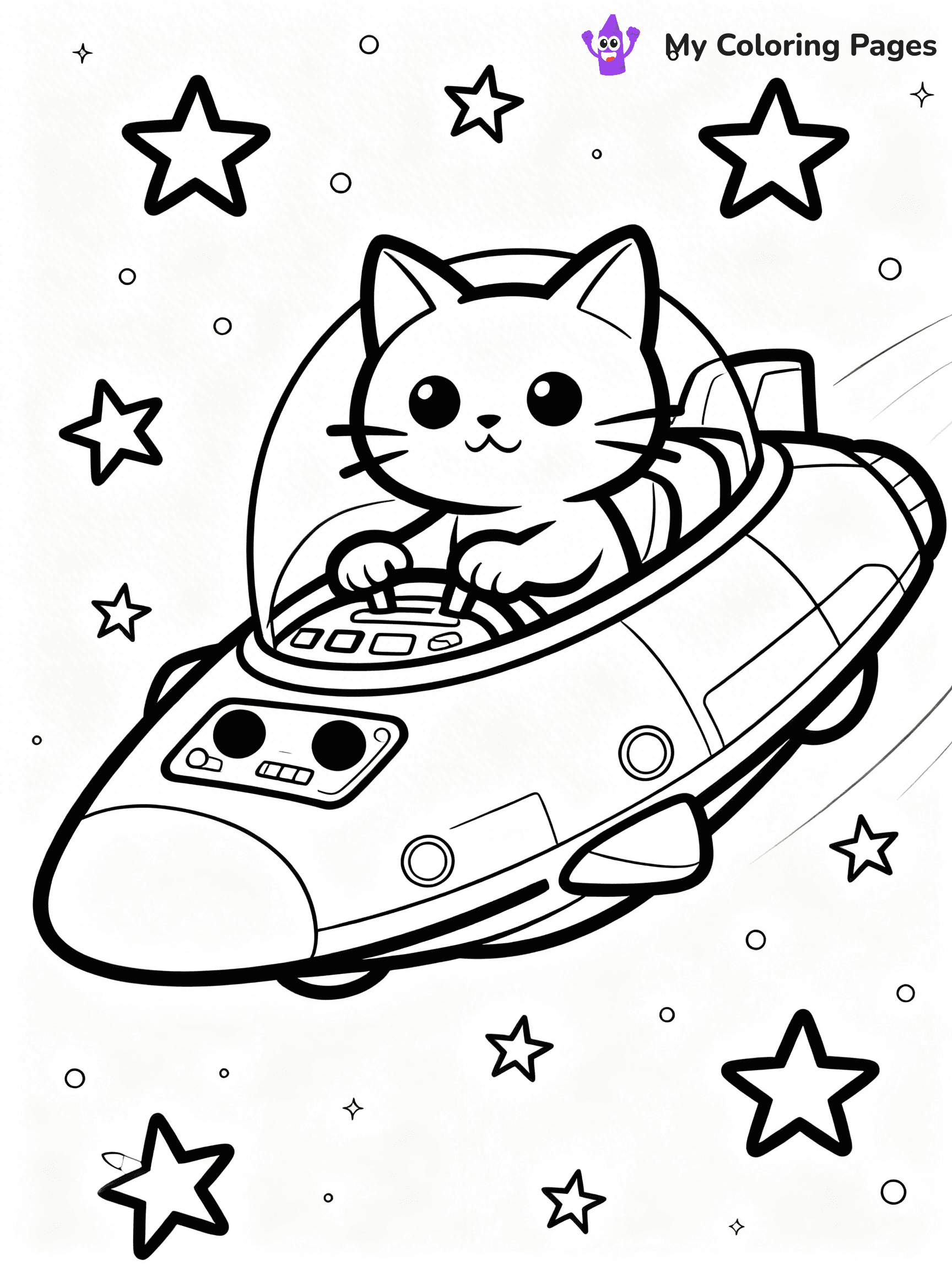 Cartoon Cat Coloring Pages - 45