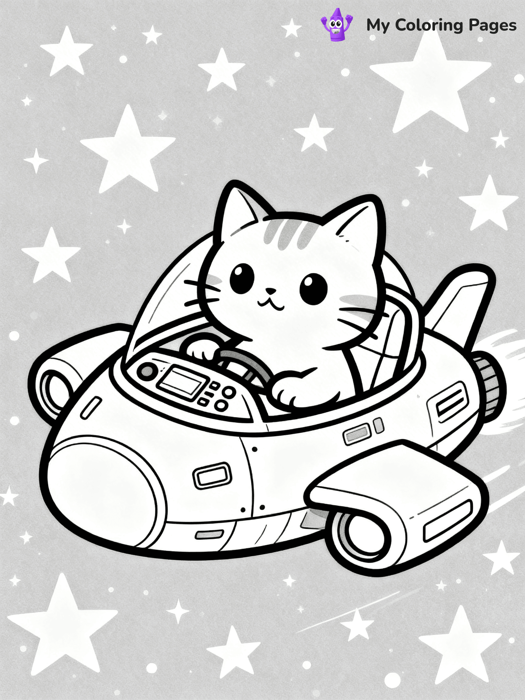 Cartoon Cat Coloring Pages - 44