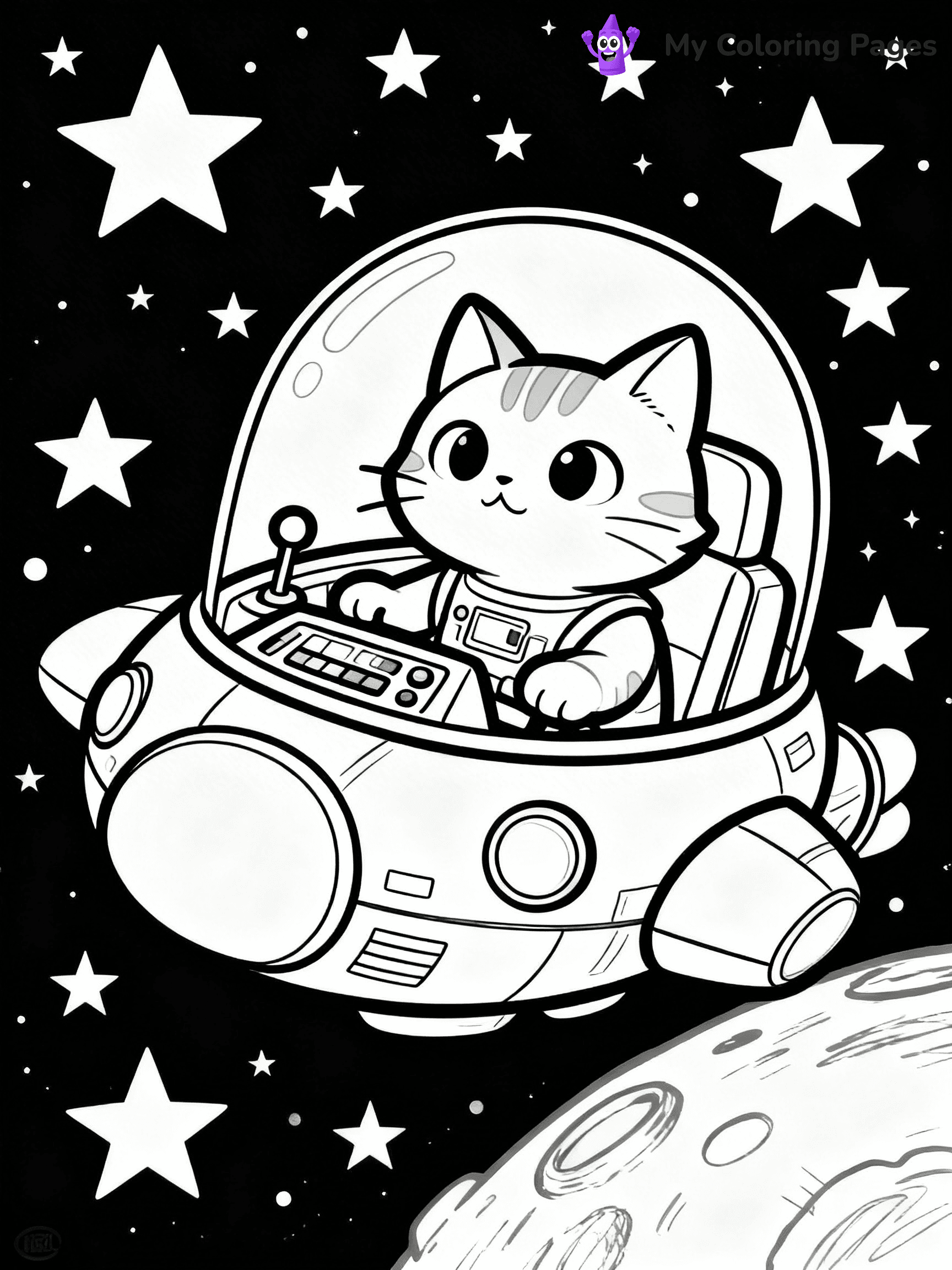 Cartoon Cat Coloring Pages - 43