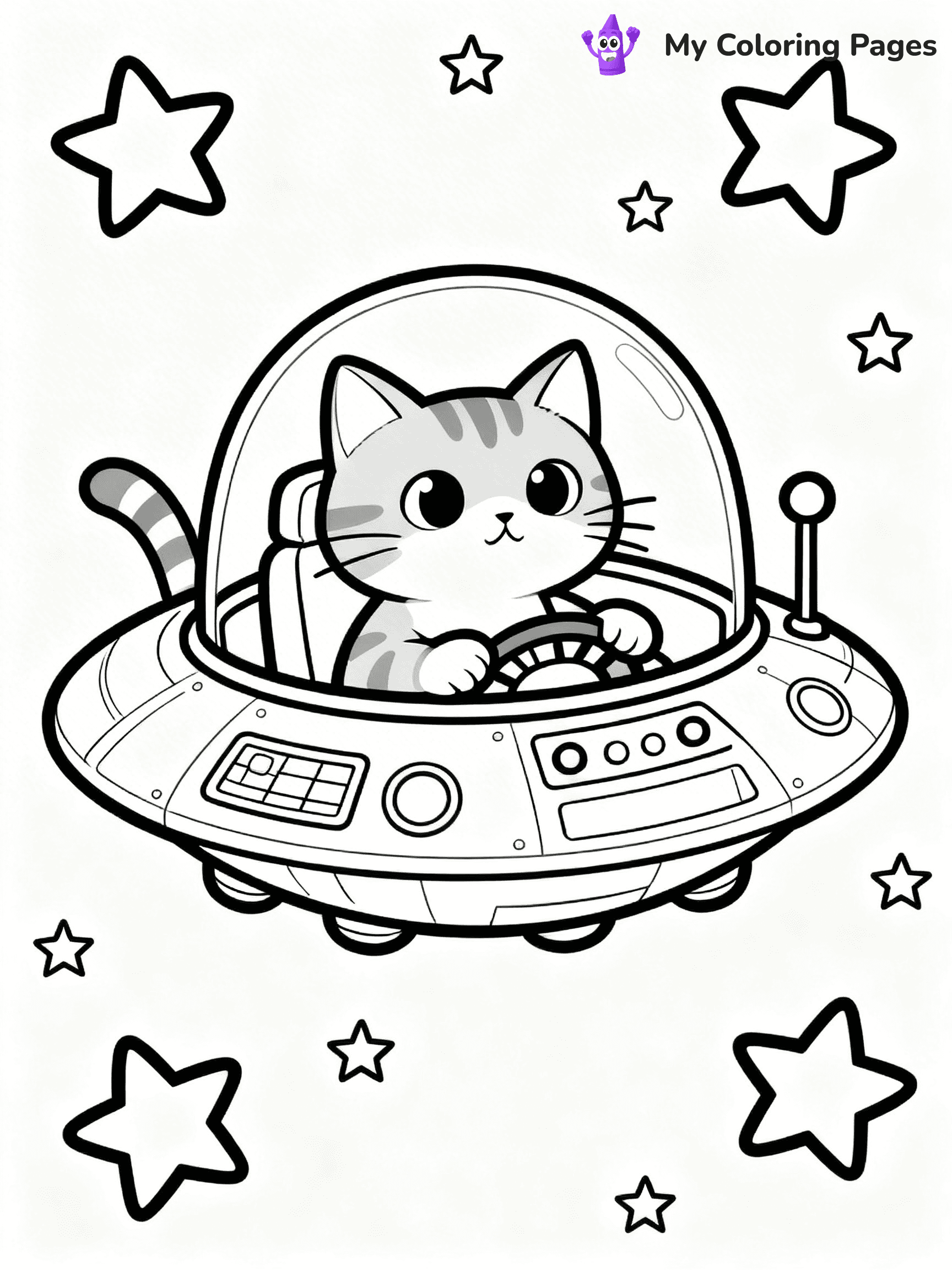 Cartoon Cat Coloring Pages - 42