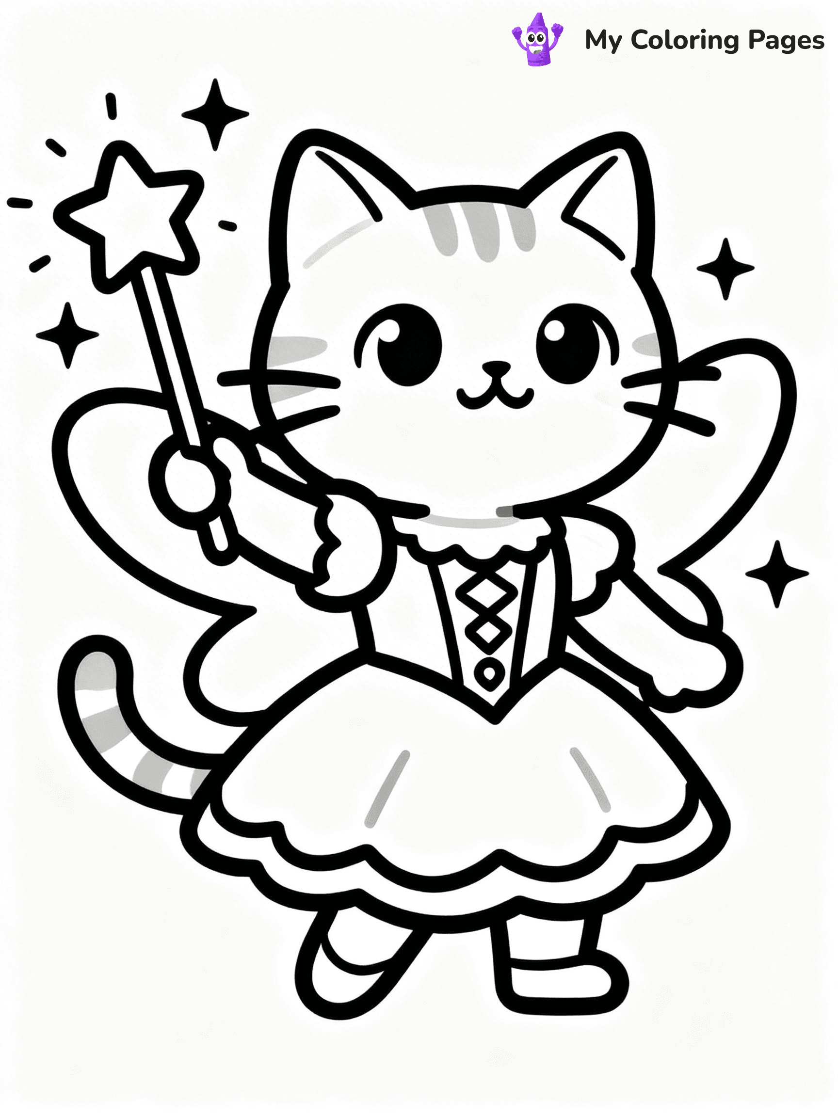 Cartoon Cat Coloring Pages - 41