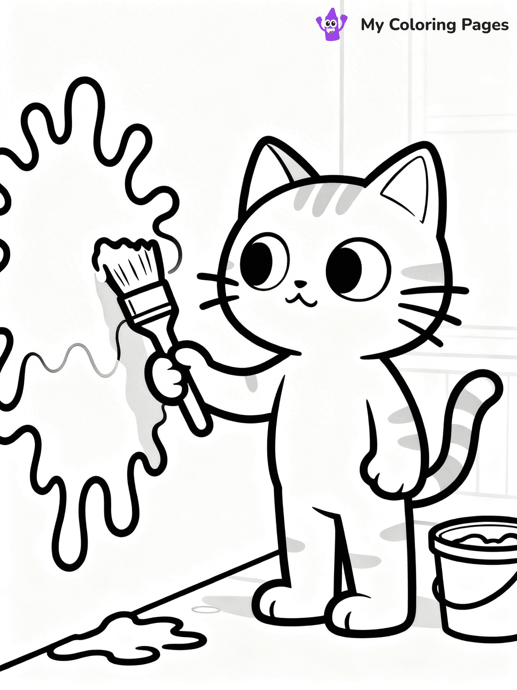Cartoon Cat Coloring Pages - 34