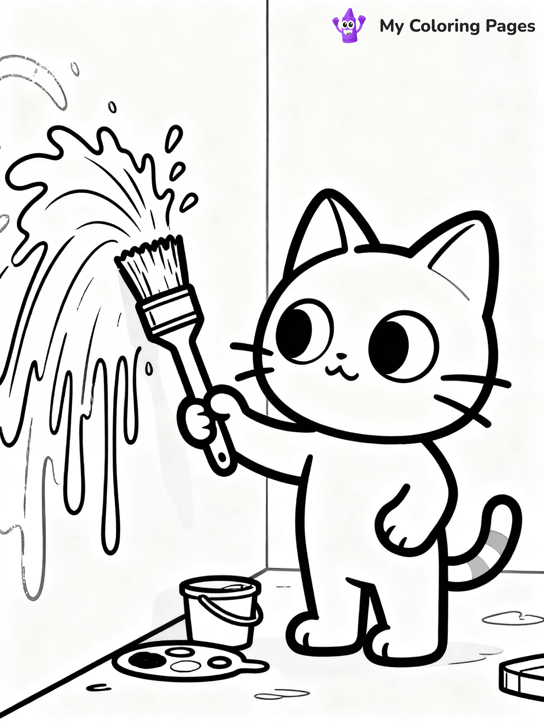 Cartoon Cat Coloring Pages - 33