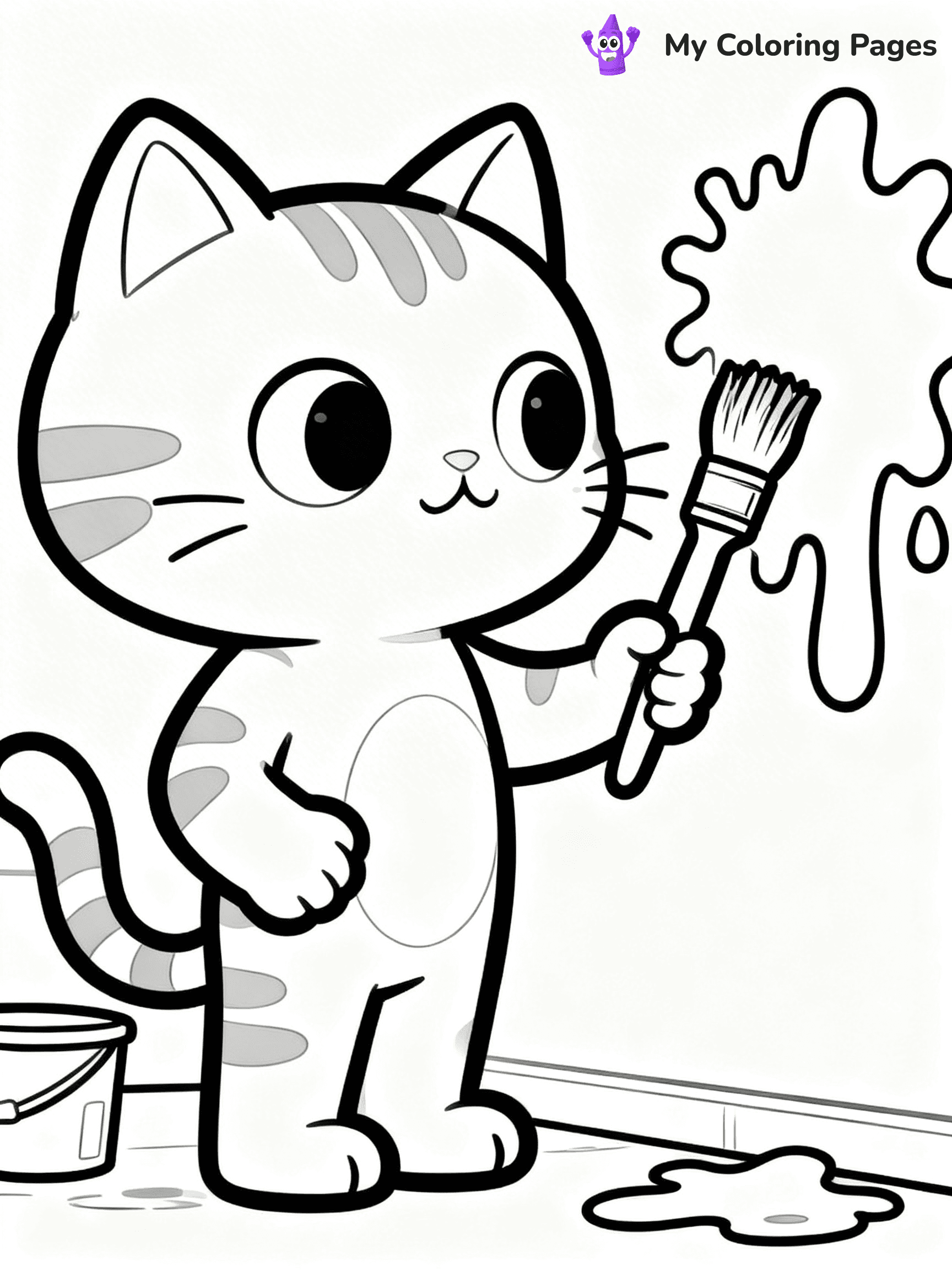 Cartoon Cat Coloring Pages - 32