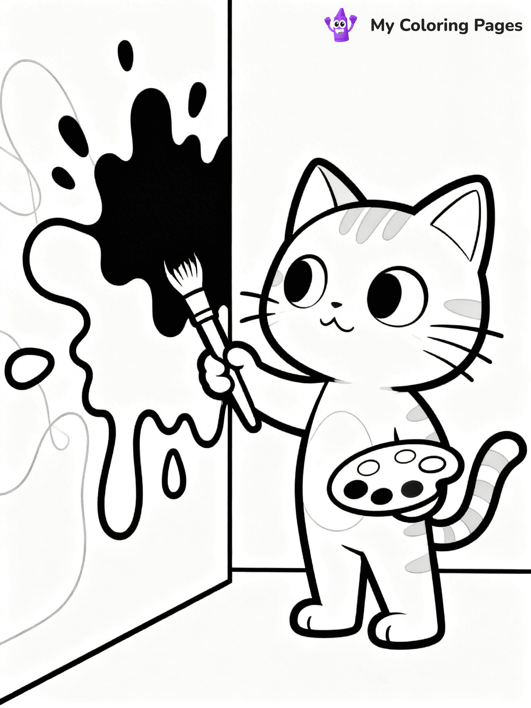 Cartoon Cat Coloring Pages - 30