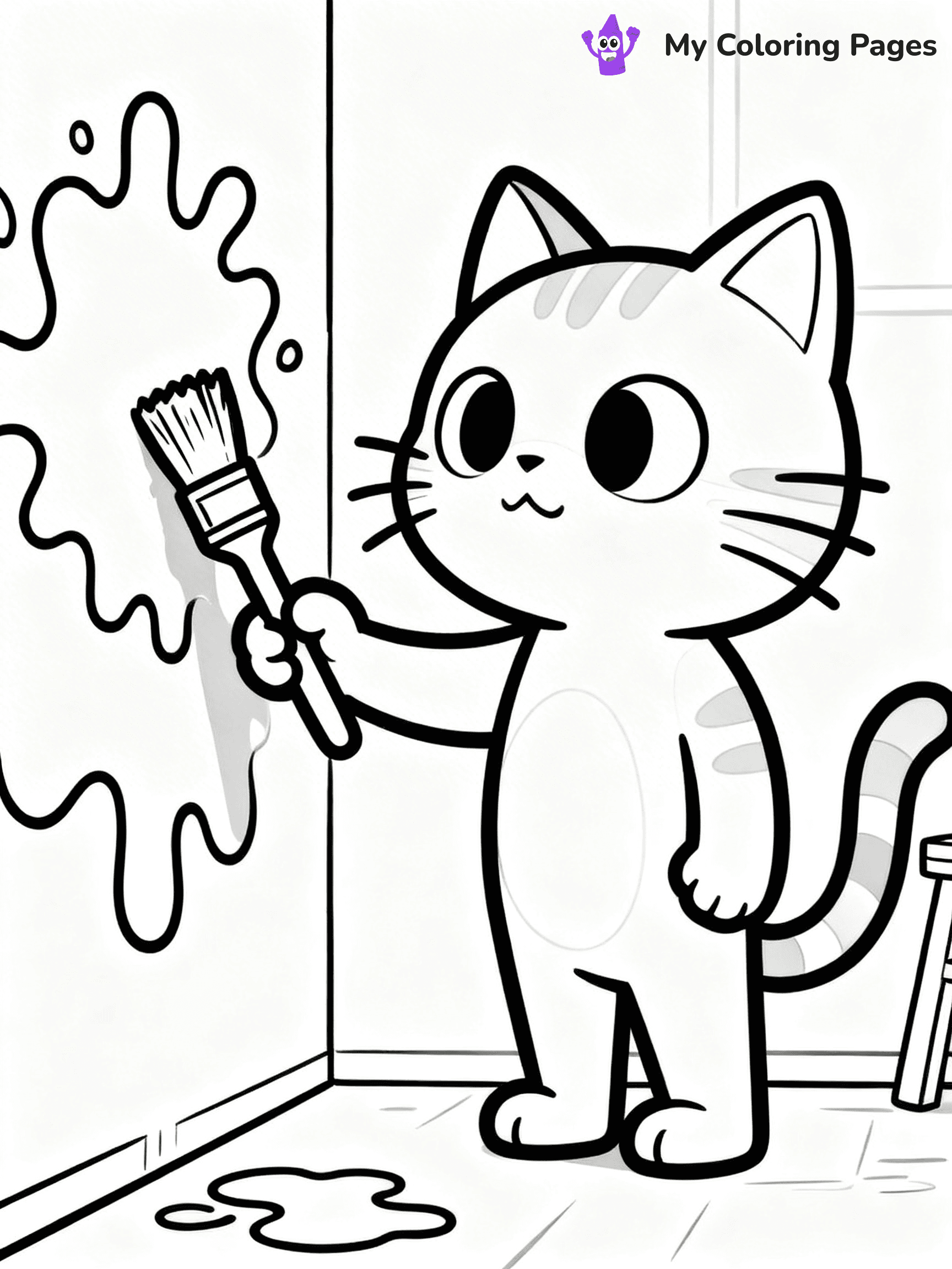 Cartoon Cat Coloring Pages - 29