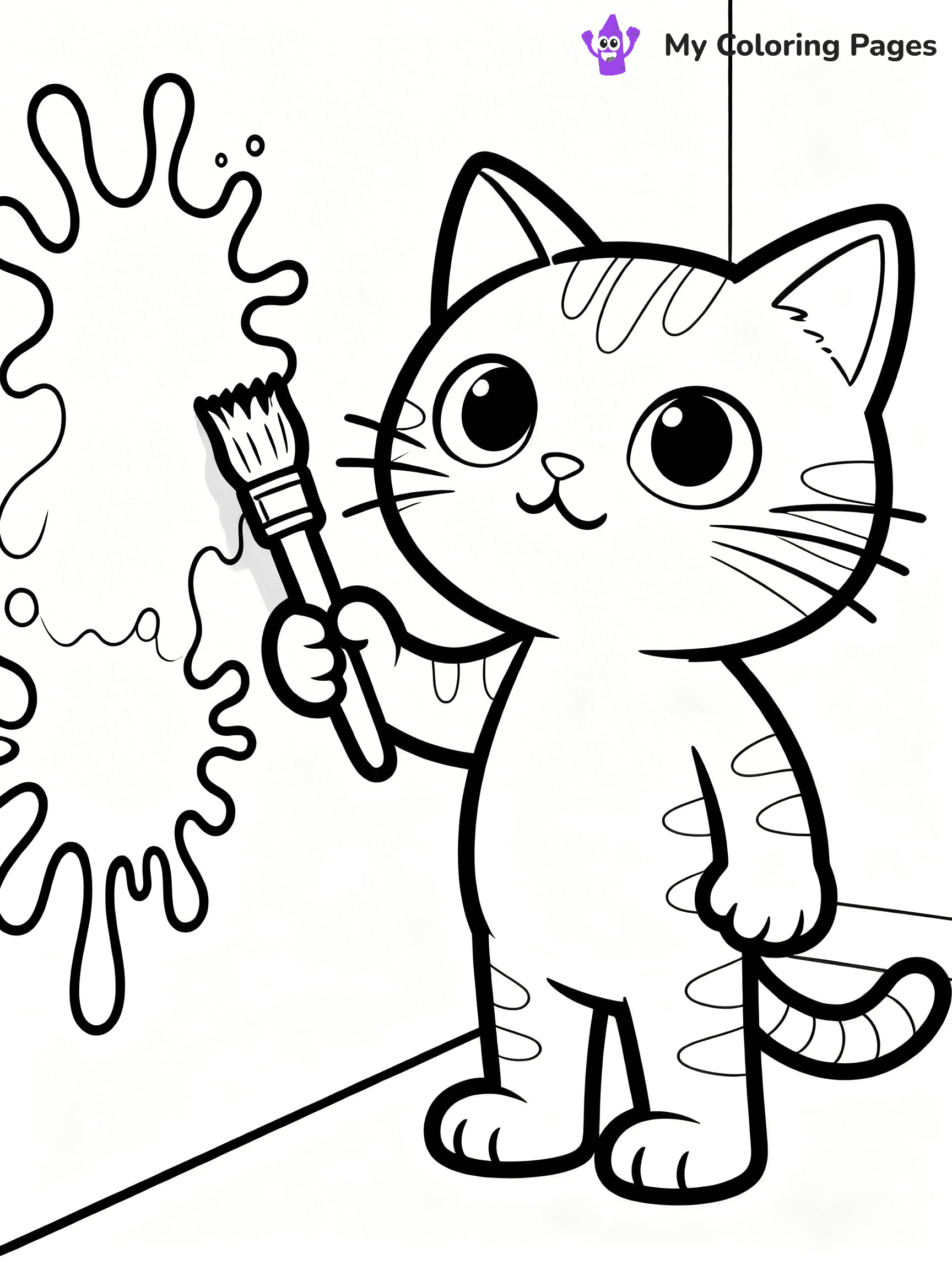 Cartoon Cat Coloring Pages - 28
