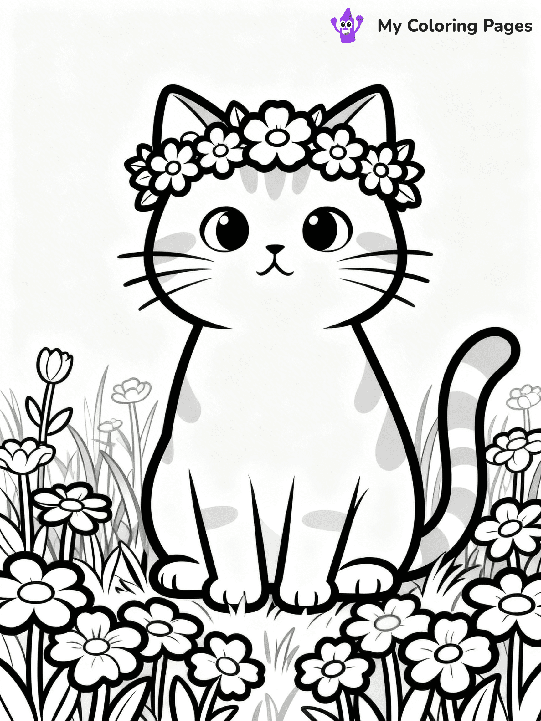 Cartoon Cat Coloring Pages - 27