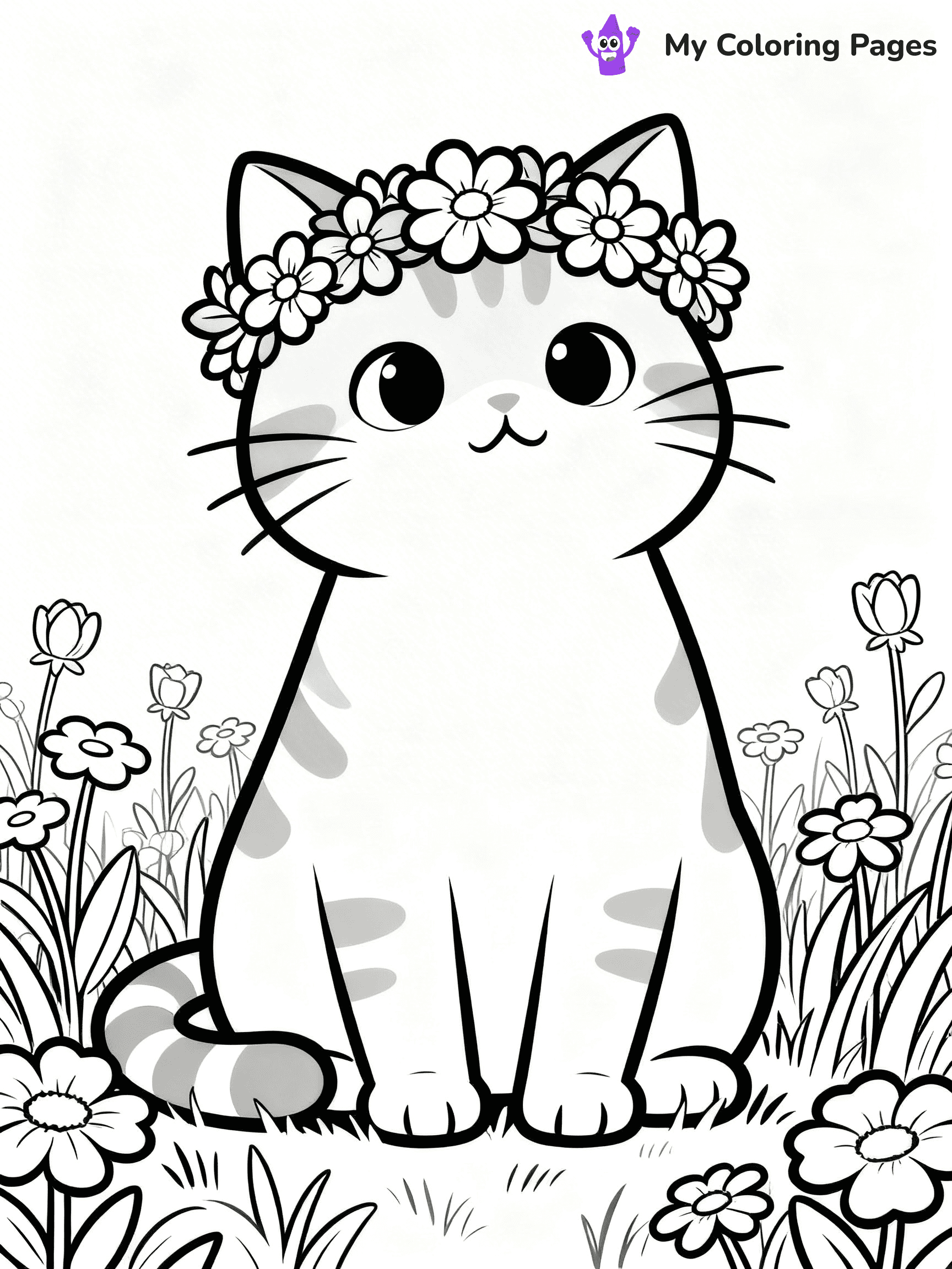 Cartoon Cat Coloring Pages - 26