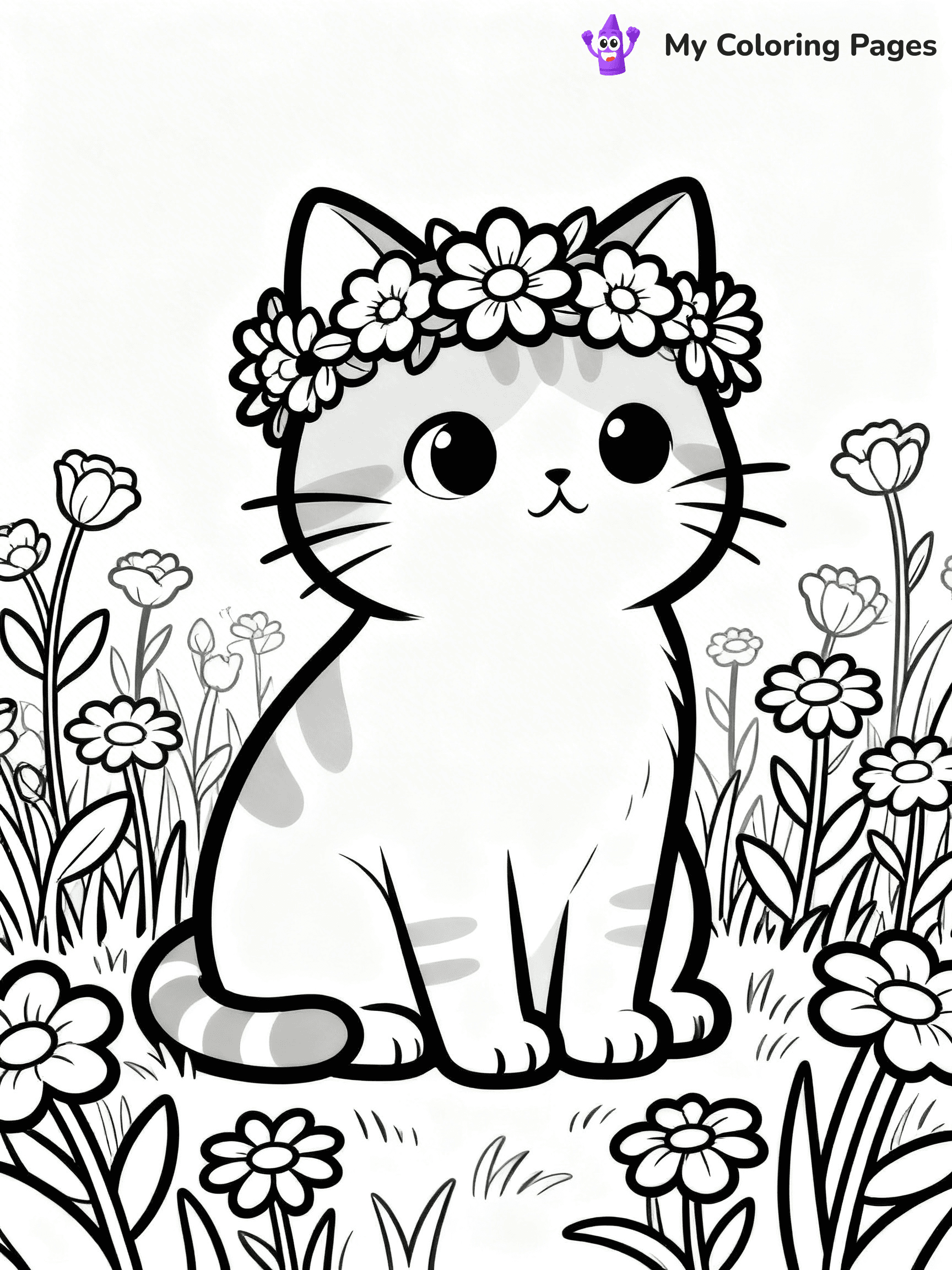 Cartoon Cat Coloring Pages - 25