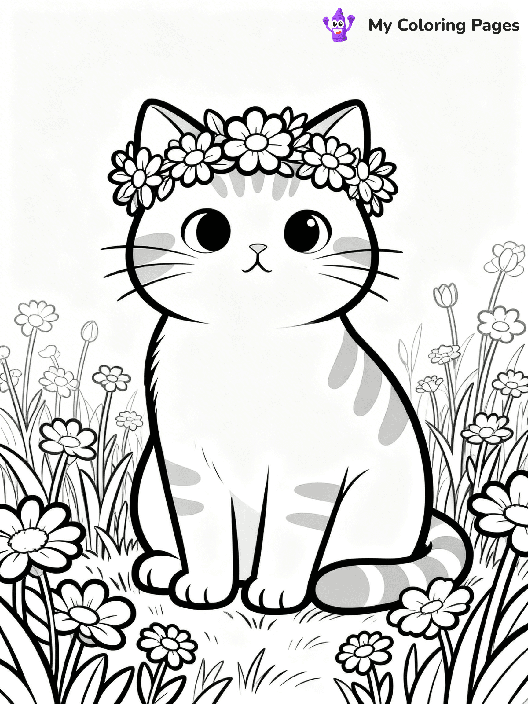 Cartoon Cat Coloring Pages - 24