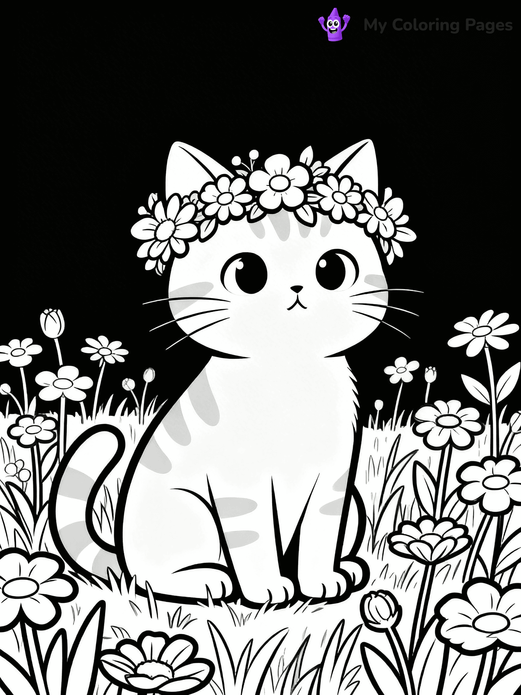 Cartoon Cat Coloring Pages - 22