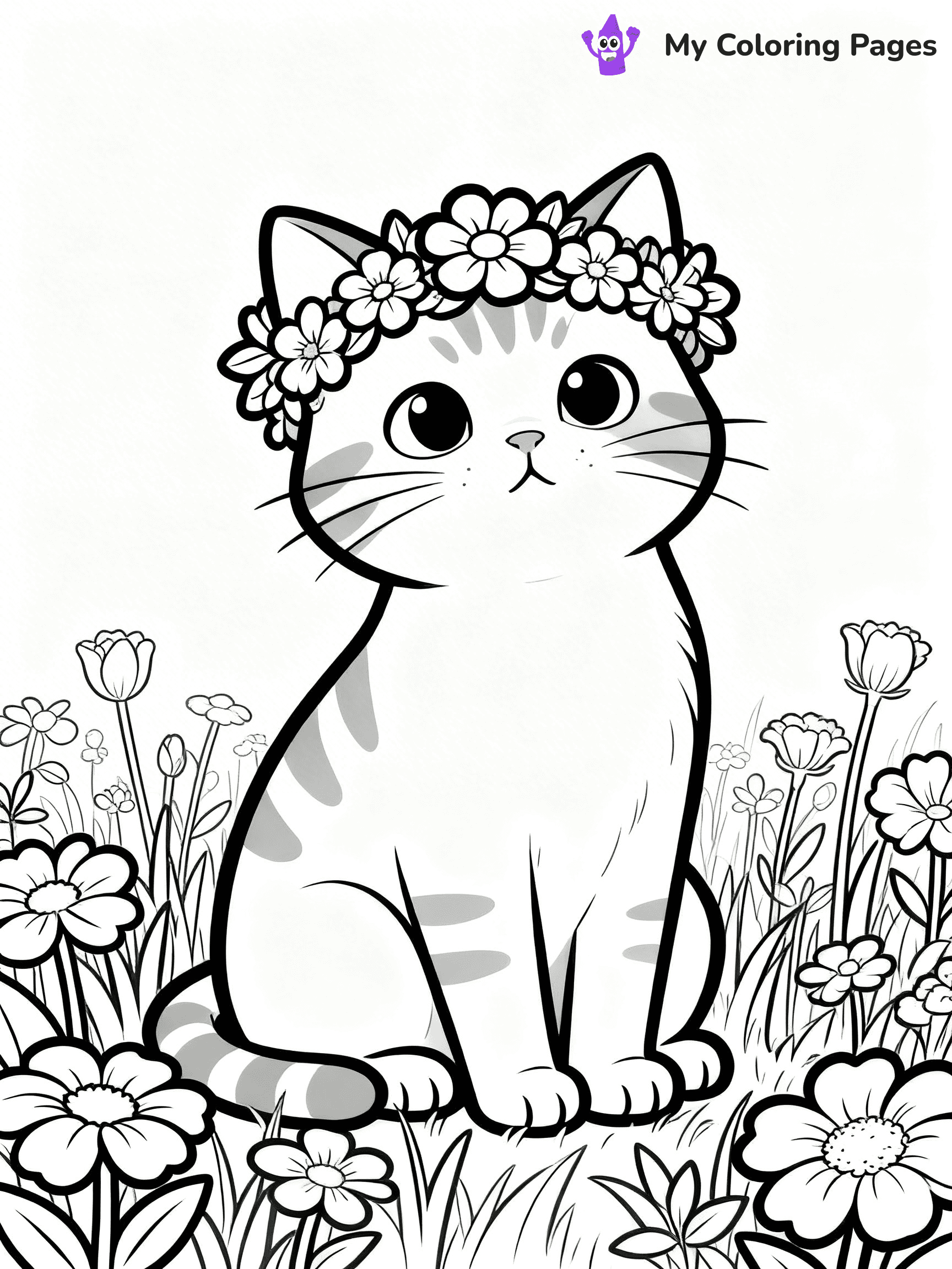 Cartoon Cat Coloring Pages - 21