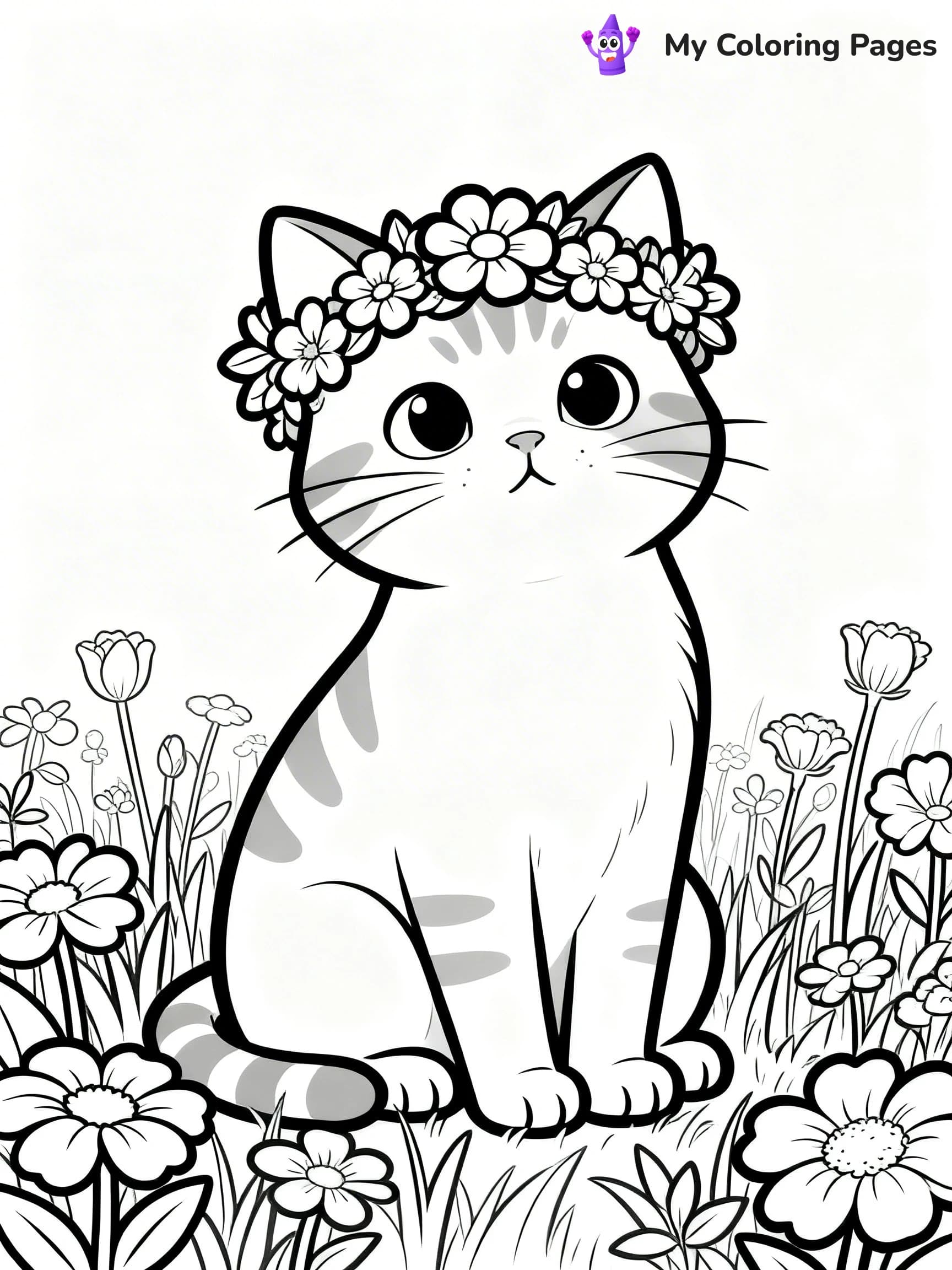 Cartoon Cat Coloring Pages - 21