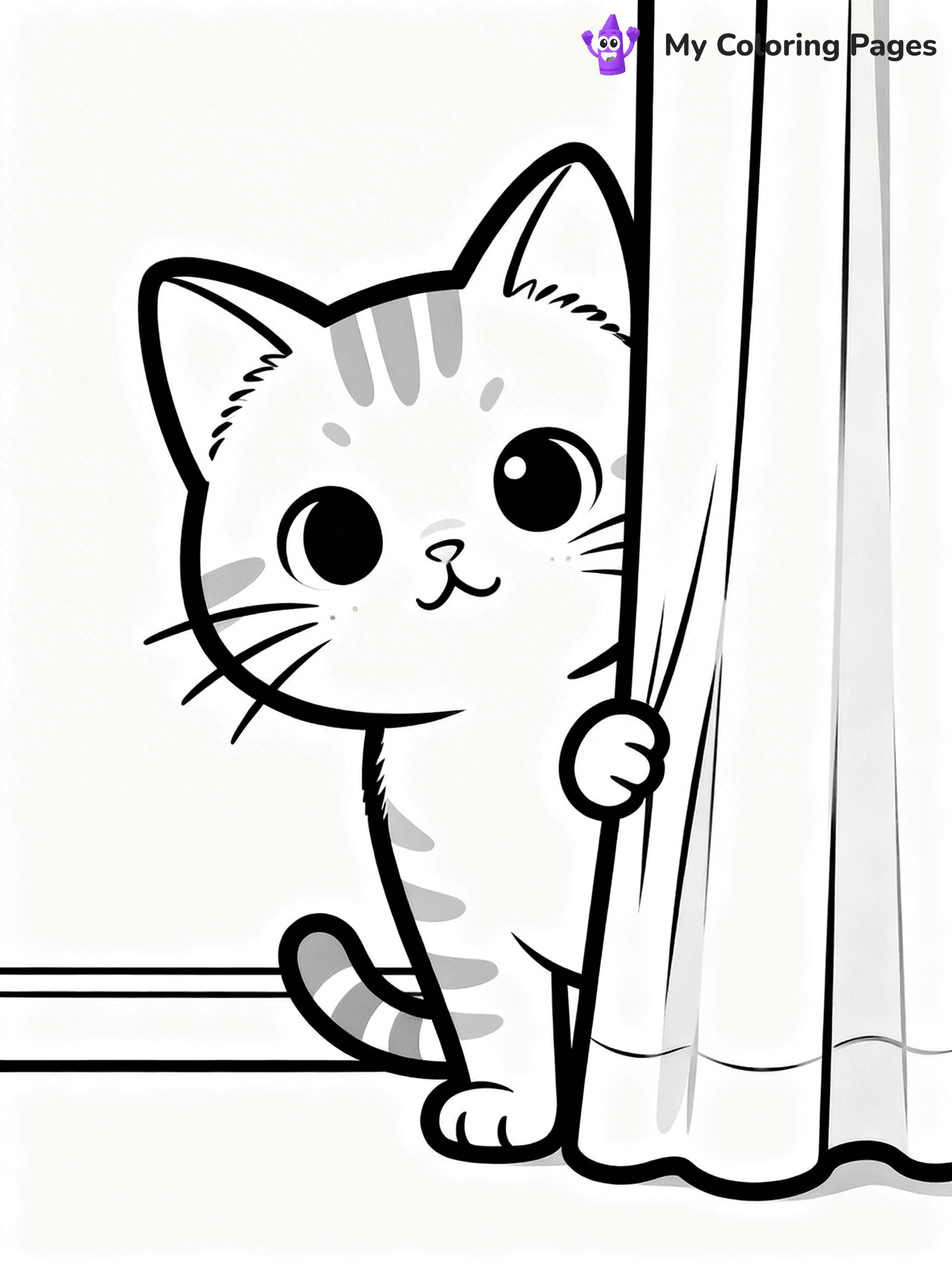 Cartoon Cat Coloring Pages - 20