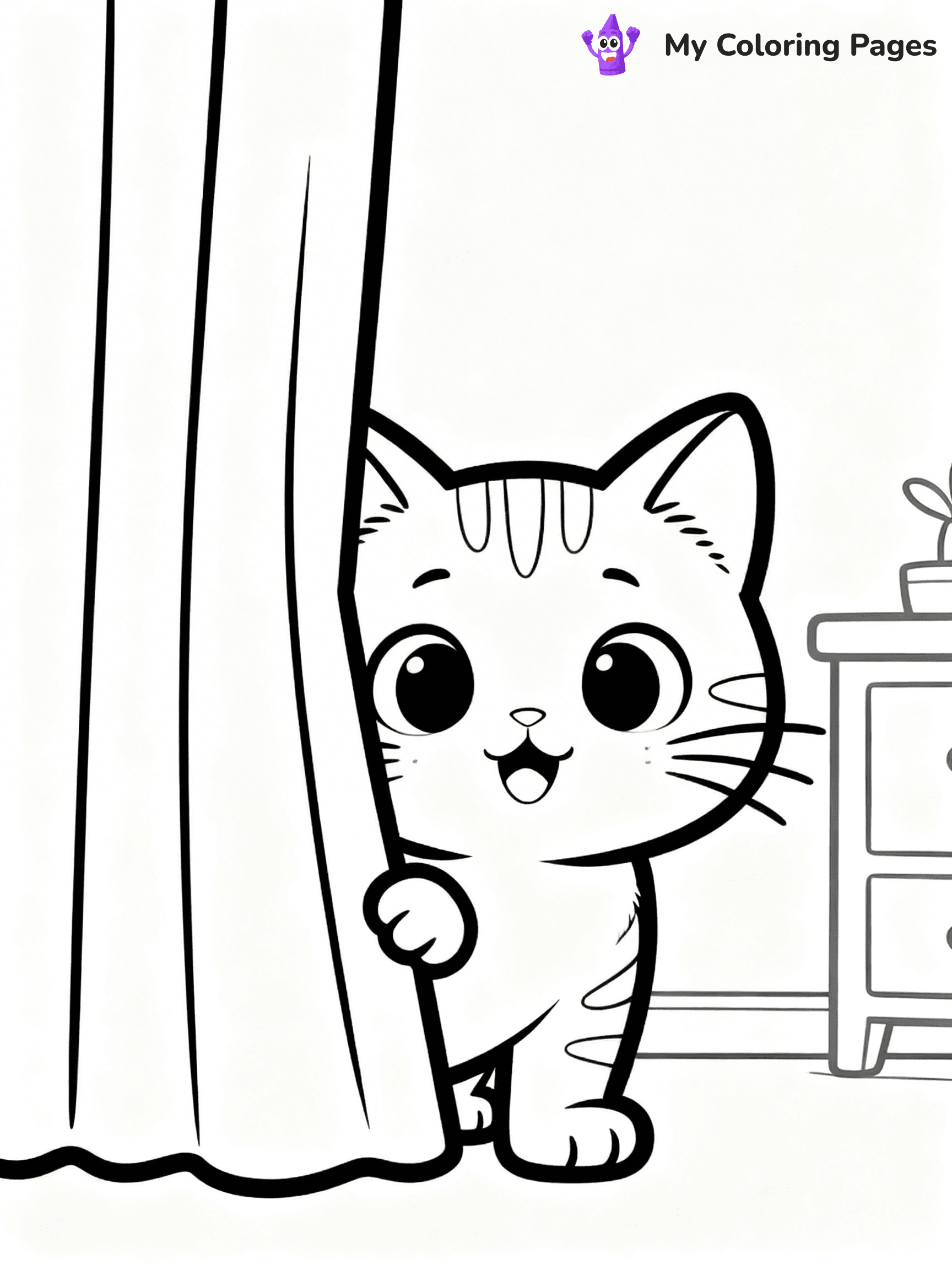 Cartoon Cat Coloring Pages - 19