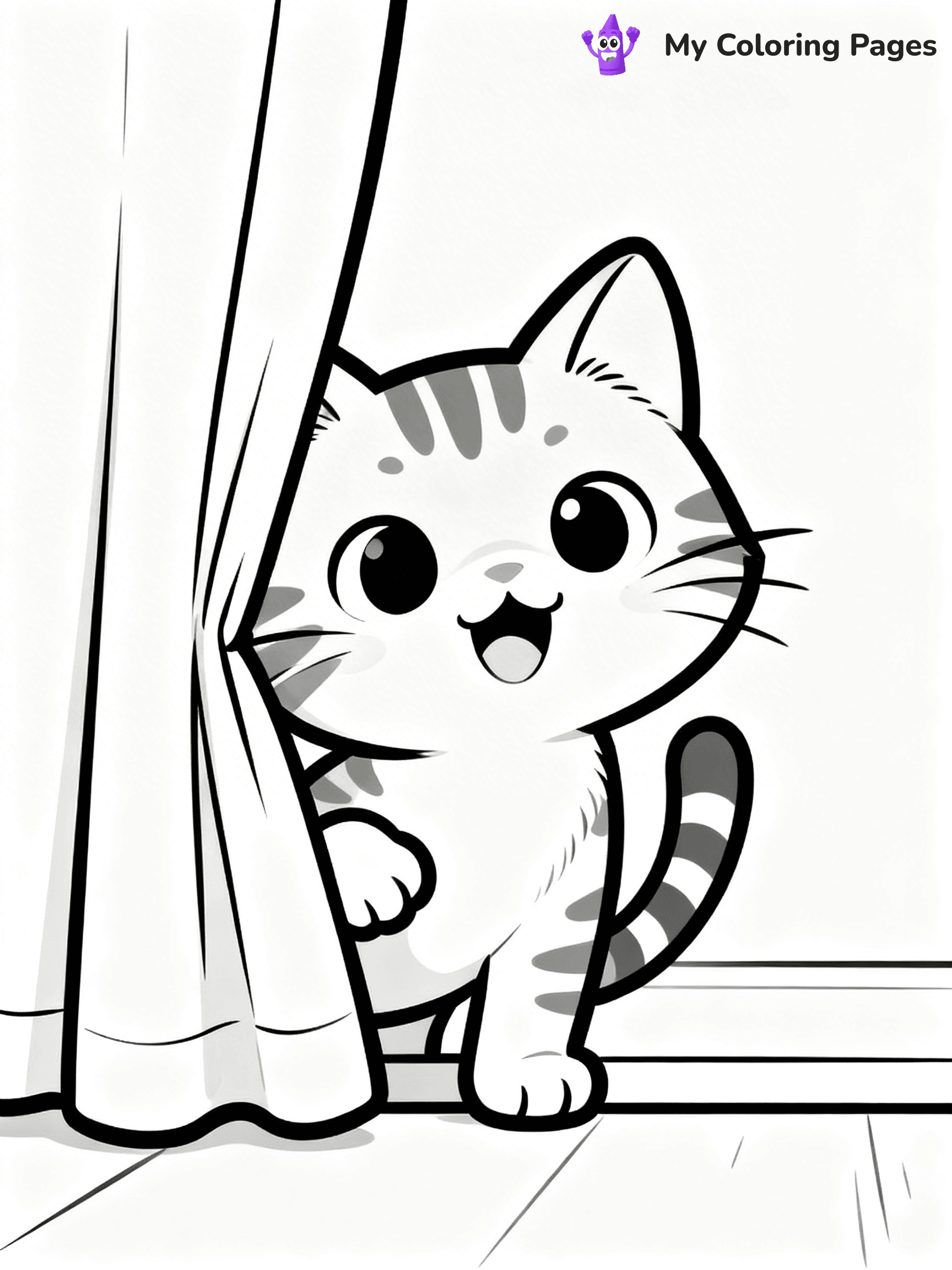 Cartoon Cat Coloring Pages - 18