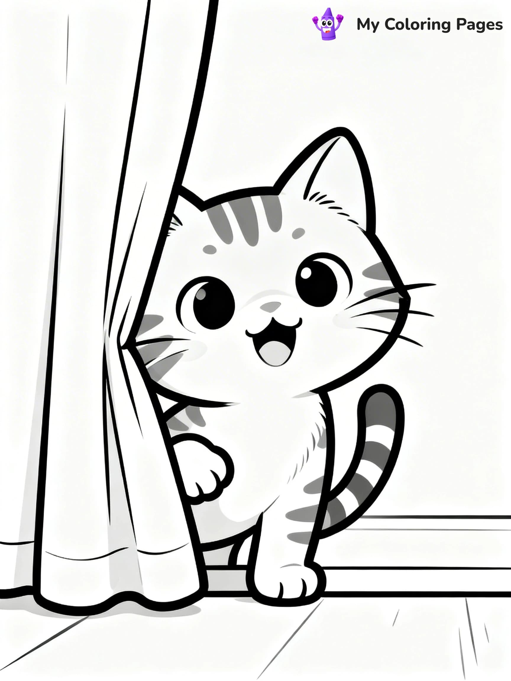 Cartoon Cat Coloring Pages - 18