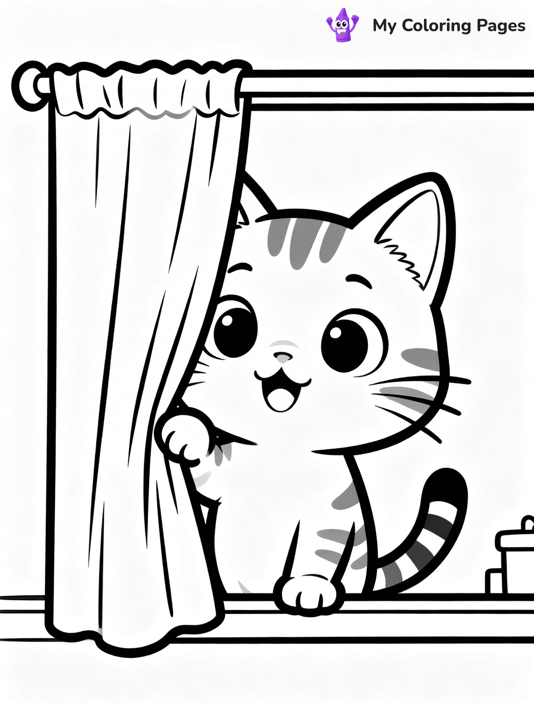 Cartoon Cat Coloring Pages - 17