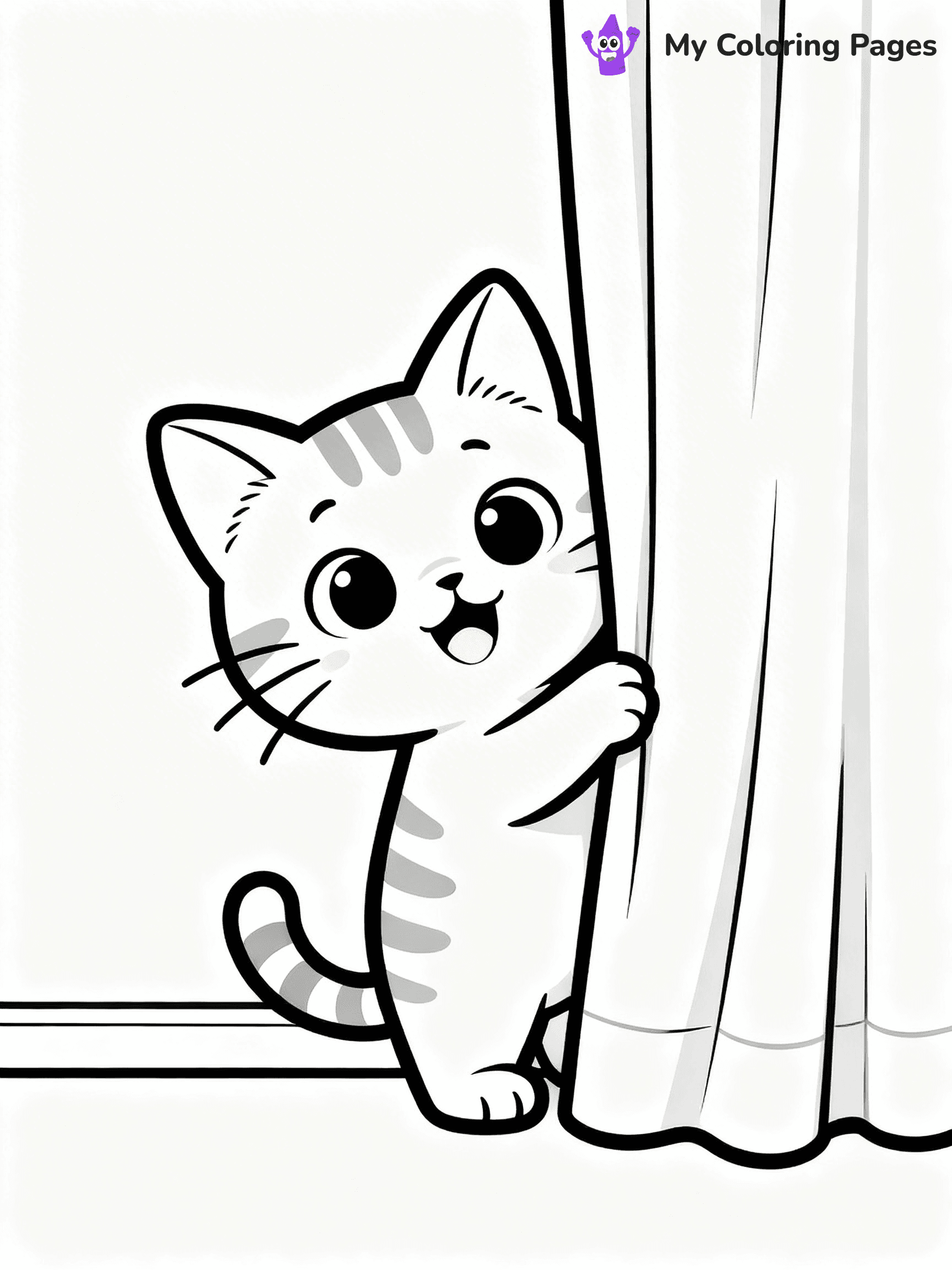Cartoon Cat Coloring Pages - 16