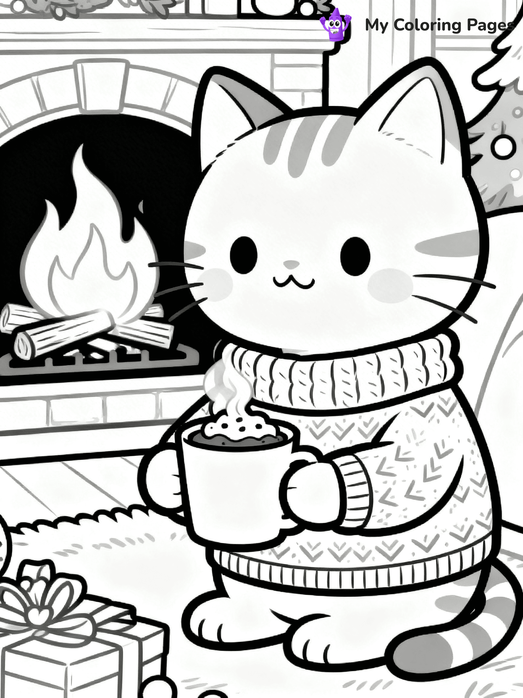 Cartoon Cat Coloring Pages - 14