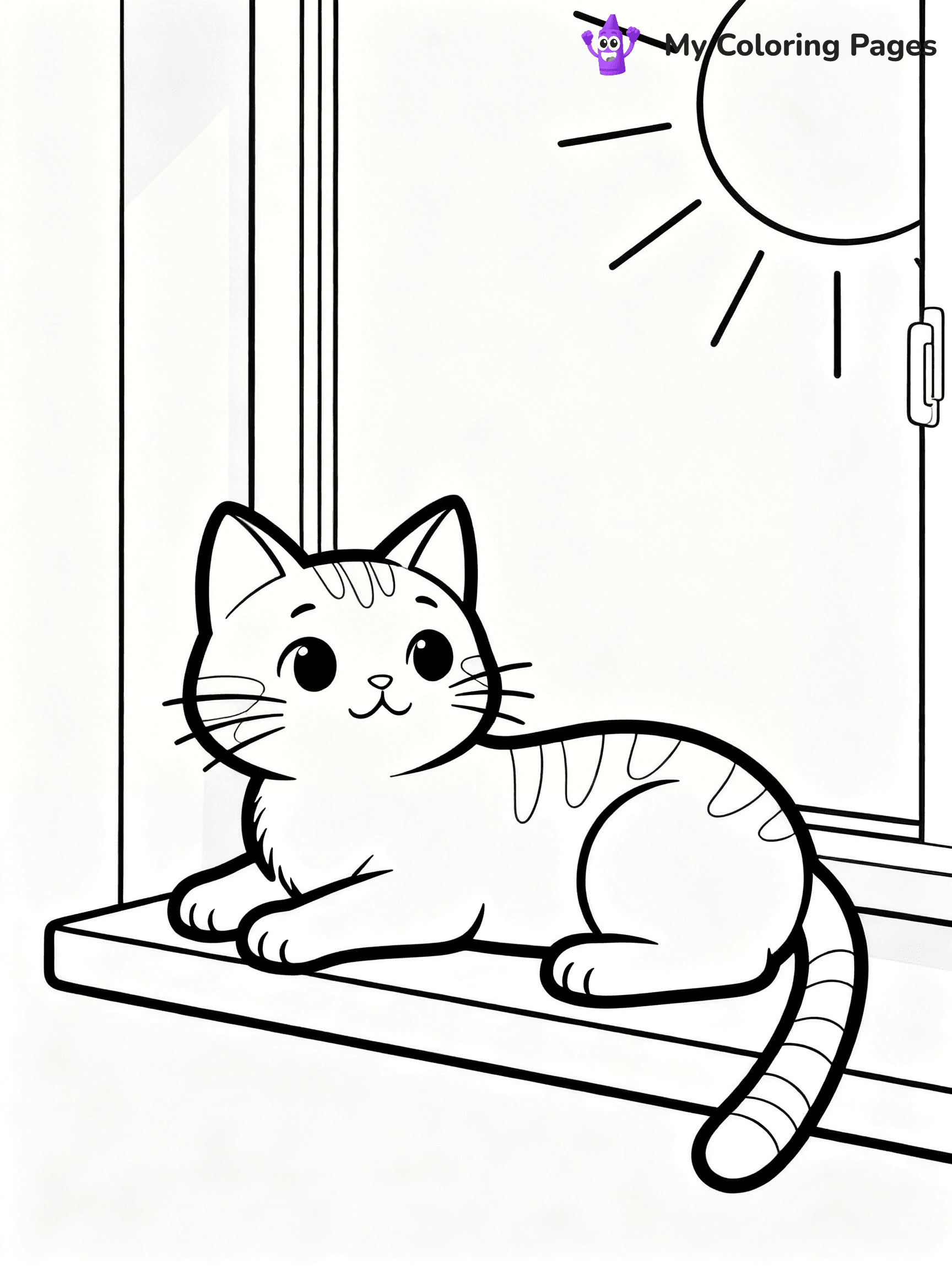 Cartoon Cat Coloring Pages - 12