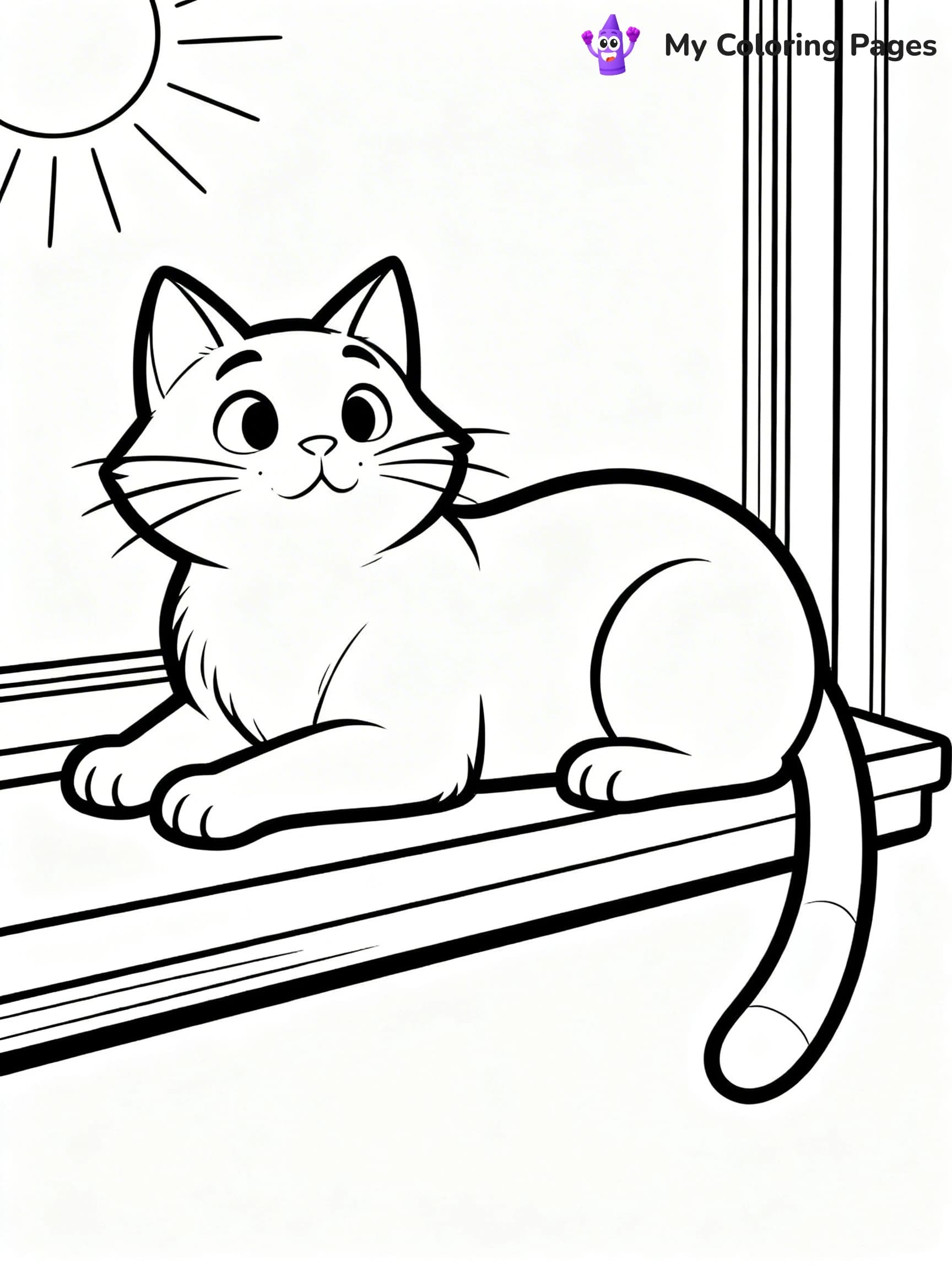 Cartoon Cat Coloring Pages - 10