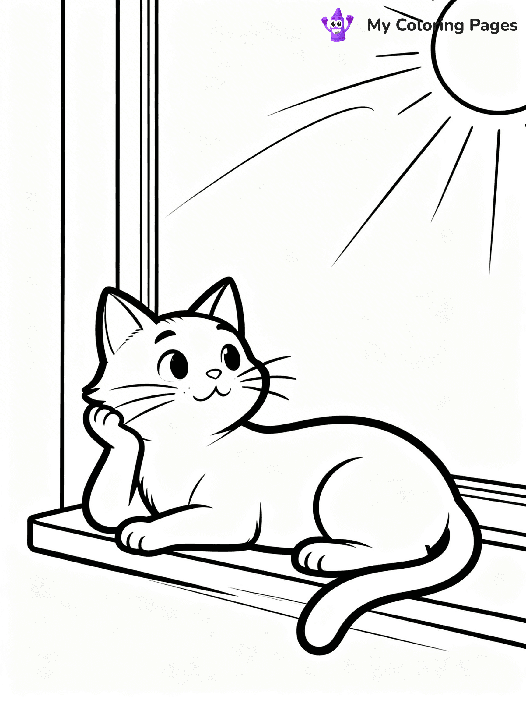 Cartoon Cat Coloring Pages - 9