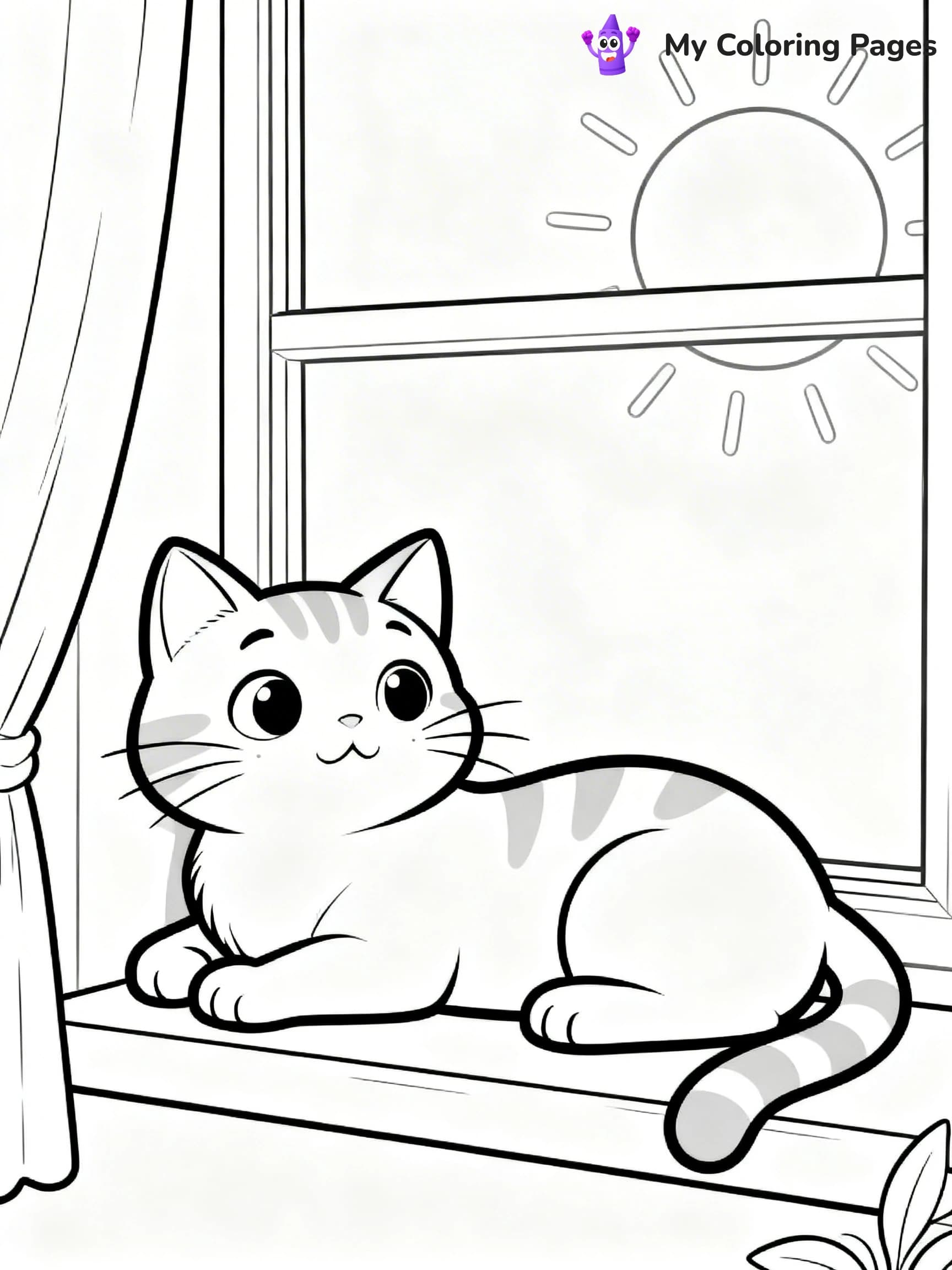 Cartoon Cat Coloring Pages - 7