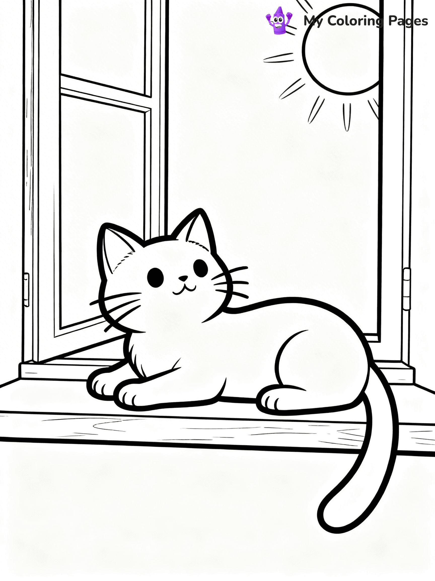 Cartoon Cat Coloring Pages - 6