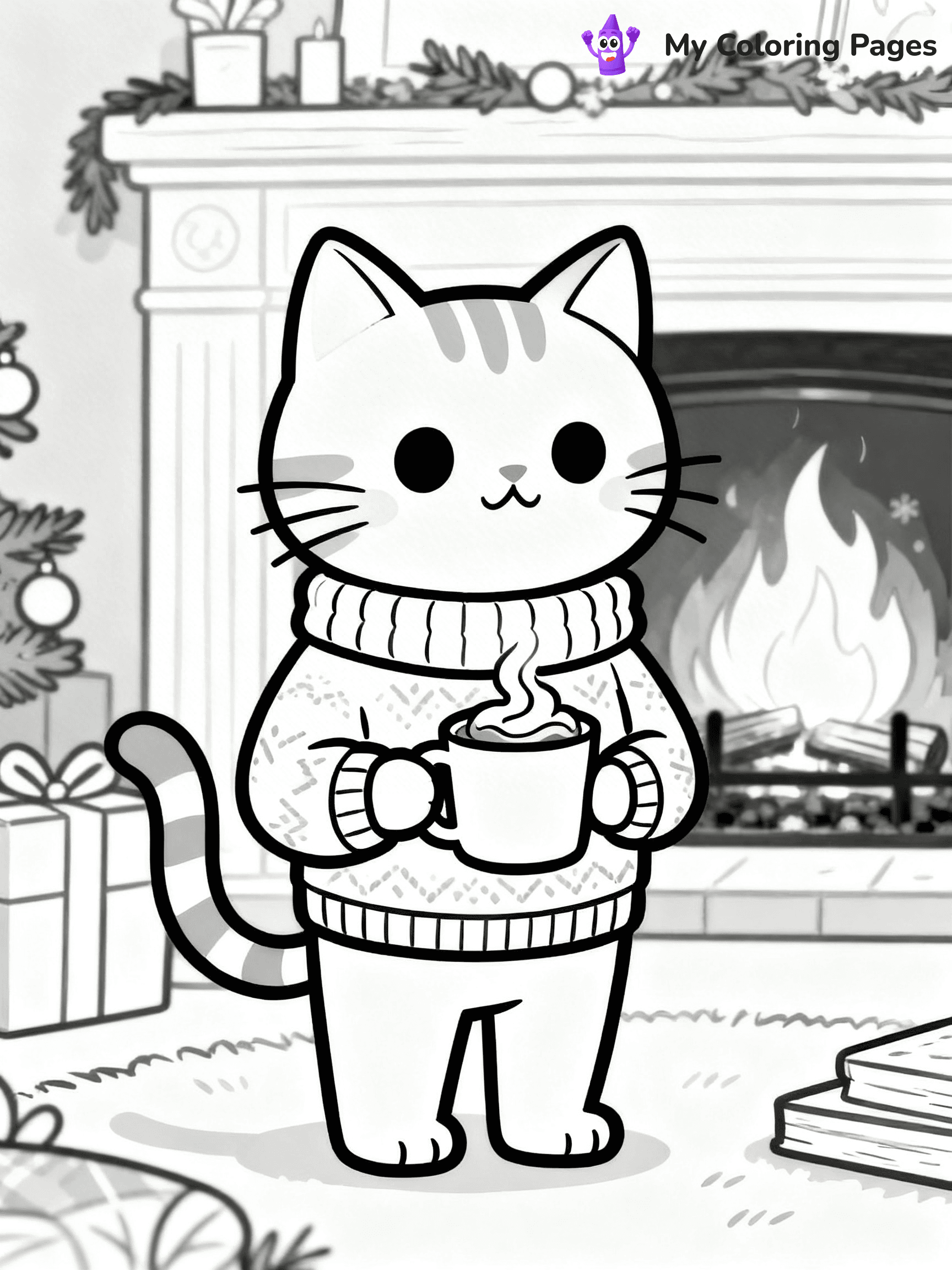 Cartoon Cat Coloring Pages - 5
