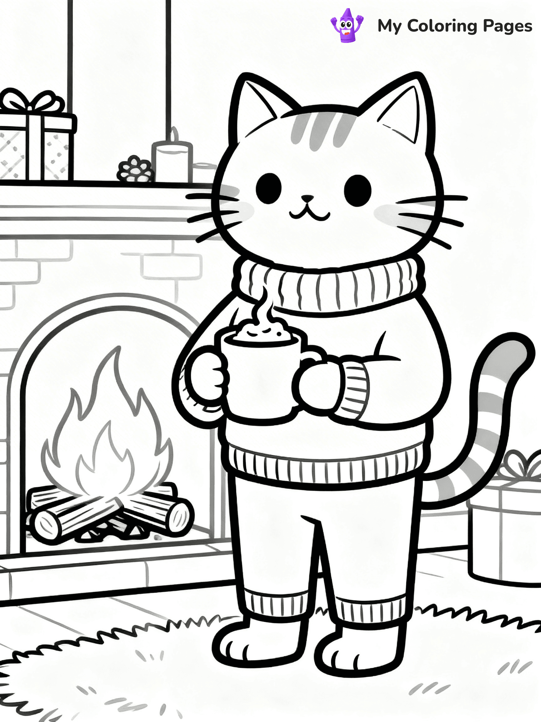 Cartoon Cat Coloring Pages - 3