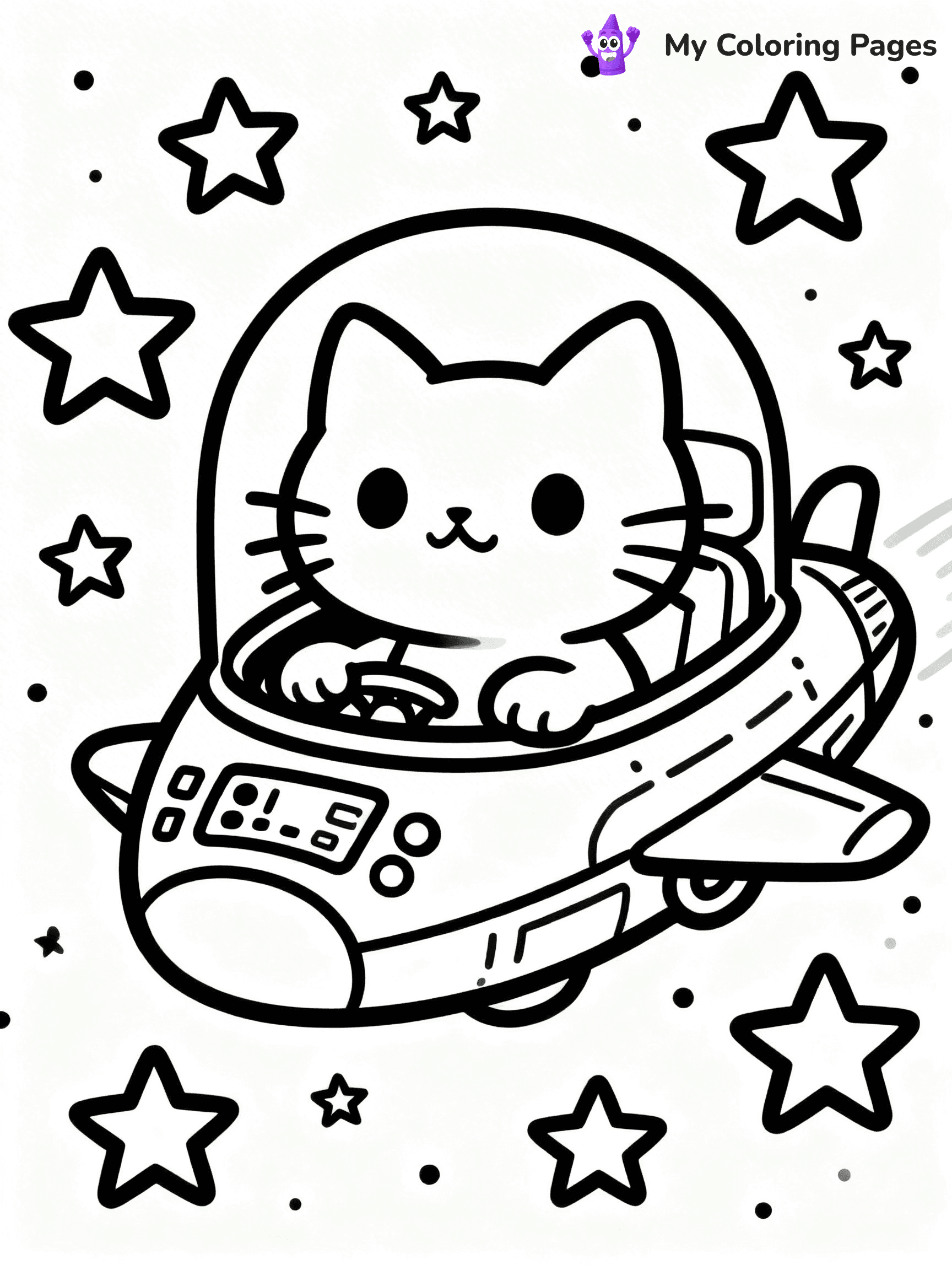 Cartoon Cat Coloring Pages - 1