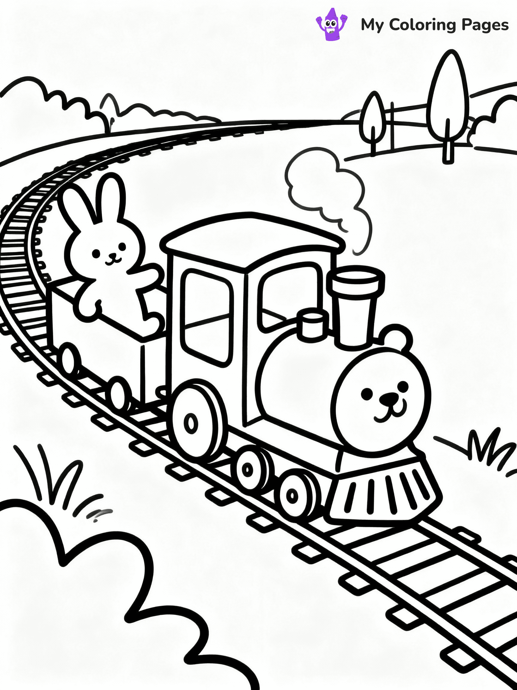 ⚠️ CRITICAL REQUIREMENT - ABSOLUTE BLACK AND WHITE ONLY ⚠️
This MUST be a BLACK AND WHITE line drawing ONLY. NO COLORS whatsoever.
- ONLY pure black lines (#000000) on pure white background (#FFFFFF)
- ABSOLUTELY NO colors, NO shading, NO gradients, NO grayscale
- If there are ANY colors in the output, the image is REJECTED
- This is a COLORING PAGE - meant to be COLORED IN by children
- The output must be UNCOLORED line art ready for coloring
⚠️ SUBJECT TO DRAW: Cartoon train with playful animals, bunnies and bears, in whimsical style, chugging along a track
(REMEMBER: Output must be BLACK AND WHITE line art only, NOT colored!)
# COLORING PAGE: BLACK OUTLINES ONLY - WHITE BACKGROUND MANDATORY
Create a **coloring book page** using EXACTLY two values: black lines, white space.
## NON-NEGOTIABLE BINARY RULES
- **ONLY #000000 (black) and #FFFFFF (white)** - NO other values exist
- **EVERY PIXEL = BLACK OR WHITE** - no gray/shading/antialiasing
- **WHITE BACKGROUND MANDATORY** - entire canvas stays white
- **ALL SHAPES HOLLOW** - everything is empty outlines waiting to be colored
- **FORBIDDEN:** fills, shading, gradients, patterns, textures, colors
- **NO SOLID REGIONS** - if it's not a thin line, it's wrong
## Universal Line Standards
- Black outlines ONLY - thin, uniform weight
- Every shape completely empty inside
- Closed contours suitable for coloring
- Simple flat illustration - zero depth/3D/realism
- **Style:** Whimsical Doodle Art Alley - rounded, friendly outlines (unless specified)
## Everything = Outline Only
- Characters/animals: hollow shapes
- Objects/clothing: empty contours
- Backgrounds/scenery: line work only
- Natural elements: outlined forms
- Dark/night areas: don't exist (use outlined symbols)
- Textures/patterns: convert to simple lines
## The Test
Can a child color EVERY white space with crayons? If any area is pre-filled/shaded/gray or colored in, it FAILS. Every shape must be waiting to receive color.
**FINAL OUTPUT**: Binary coloring page. Black lines define shapes. White spaces ready for coloring. Nothing else exists. No exceptions. Print-ready.
⚠️ FINAL REMINDER: Draw the subject "Cartoon train with playful animals, bunnies and bears, in whimsical style, chugging along a track" as BLACK AND WHITE line art. Zero colors in output.