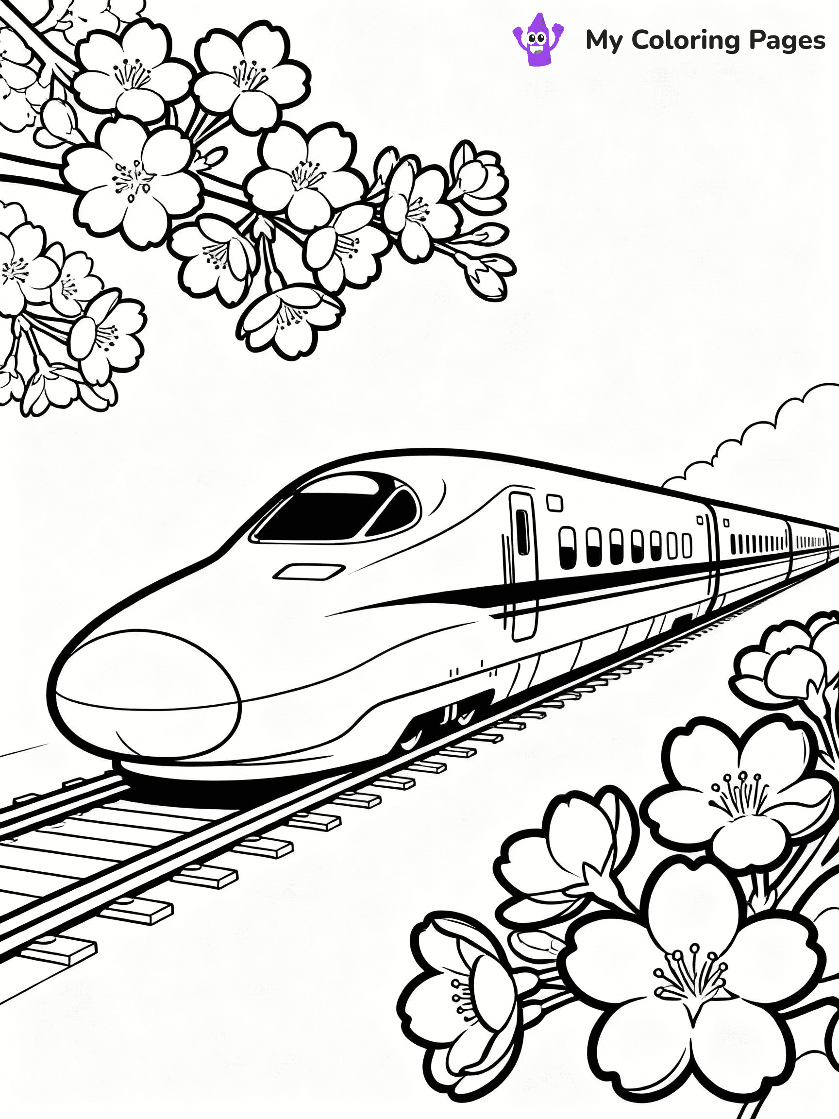 ⚠️ CRITICAL REQUIREMENT - ABSOLUTE BLACK AND WHITE ONLY ⚠️
This MUST be a BLACK AND WHITE line drawing ONLY. NO COLORS whatsoever.
- ONLY pure black lines (#000000) on pure white background (#FFFFFF)
- ABSOLUTELY NO colors, NO shading, NO gradients, NO grayscale
- If there are ANY colors in the output, the image is REJECTED
- This is a COLORING PAGE - meant to be COLORED IN by children
- The output must be UNCOLORED line art ready for coloring
⚠️ SUBJECT TO DRAW: Japanese bullet train speeding past cherry blossoms, sleek design, in modern anime style
(REMEMBER: Output must be BLACK AND WHITE line art only, NOT colored!)
# COLORING PAGE: BLACK OUTLINES ONLY - WHITE BACKGROUND MANDATORY
Create a **coloring book page** using EXACTLY two values: black lines, white space.
## NON-NEGOTIABLE BINARY RULES
- **ONLY #000000 (black) and #FFFFFF (white)** - NO other values exist
- **EVERY PIXEL = BLACK OR WHITE** - no gray/shading/antialiasing
- **WHITE BACKGROUND MANDATORY** - entire canvas stays white
- **ALL SHAPES HOLLOW** - everything is empty outlines waiting to be colored
- **FORBIDDEN:** fills, shading, gradients, patterns, textures, colors
- **NO SOLID REGIONS** - if it's not a thin line, it's wrong
## Universal Line Standards
- Black outlines ONLY - thin, uniform weight
- Every shape completely empty inside
- Closed contours suitable for coloring
- Simple flat illustration - zero depth/3D/realism
- **Style:** Whimsical Doodle Art Alley - rounded, friendly outlines (unless specified)
## Everything = Outline Only
- Characters/animals: hollow shapes
- Objects/clothing: empty contours
- Backgrounds/scenery: line work only
- Natural elements: outlined forms
- Dark/night areas: don't exist (use outlined symbols)
- Textures/patterns: convert to simple lines
## The Test
Can a child color EVERY white space with crayons? If any area is pre-filled/shaded/gray or colored in, it FAILS. Every shape must be waiting to receive color.
**FINAL OUTPUT**: Binary coloring page. Black lines define shapes. White spaces ready for coloring. Nothing else exists. No exceptions. Print-ready.
⚠️ FINAL REMINDER: Draw the subject "Japanese bullet train speeding past cherry blossoms, sleek design, in modern anime style" as BLACK AND WHITE line art. Zero colors in output.