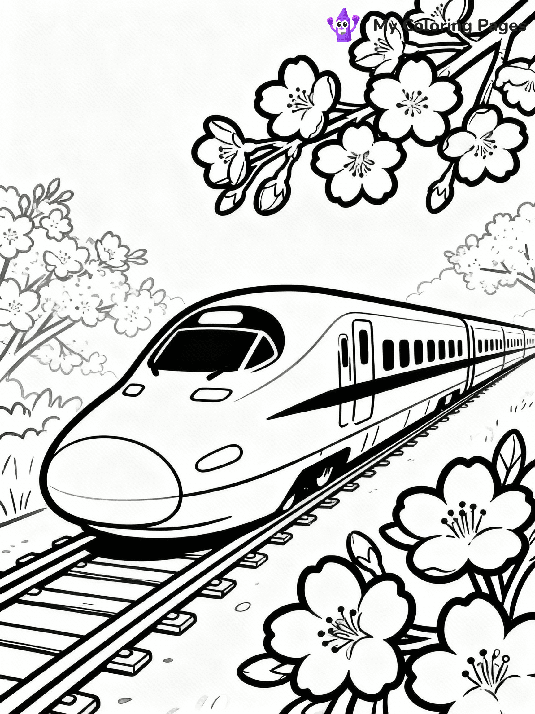 ⚠️ CRITICAL REQUIREMENT - ABSOLUTE BLACK AND WHITE ONLY ⚠️
This MUST be a BLACK AND WHITE line drawing ONLY. NO COLORS whatsoever.
- ONLY pure black lines (#000000) on pure white background (#FFFFFF)
- ABSOLUTELY NO colors, NO shading, NO gradients, NO grayscale
- If there are ANY colors in the output, the image is REJECTED
- This is a COLORING PAGE - meant to be COLORED IN by children
- The output must be UNCOLORED line art ready for coloring
⚠️ SUBJECT TO DRAW: Japanese bullet train speeding past cherry blossoms, sleek design, in modern anime style
(REMEMBER: Output must be BLACK AND WHITE line art only, NOT colored!)
# COLORING PAGE: BLACK OUTLINES ONLY - WHITE BACKGROUND MANDATORY
Create a **coloring book page** using EXACTLY two values: black lines, white space.
## NON-NEGOTIABLE BINARY RULES
- **ONLY #000000 (black) and #FFFFFF (white)** - NO other values exist
- **EVERY PIXEL = BLACK OR WHITE** - no gray/shading/antialiasing
- **WHITE BACKGROUND MANDATORY** - entire canvas stays white
- **ALL SHAPES HOLLOW** - everything is empty outlines waiting to be colored
- **FORBIDDEN:** fills, shading, gradients, patterns, textures, colors
- **NO SOLID REGIONS** - if it's not a thin line, it's wrong
## Universal Line Standards
- Black outlines ONLY - thin, uniform weight
- Every shape completely empty inside
- Closed contours suitable for coloring
- Simple flat illustration - zero depth/3D/realism
- **Style:** Whimsical Doodle Art Alley - rounded, friendly outlines (unless specified)
## Everything = Outline Only
- Characters/animals: hollow shapes
- Objects/clothing: empty contours
- Backgrounds/scenery: line work only
- Natural elements: outlined forms
- Dark/night areas: don't exist (use outlined symbols)
- Textures/patterns: convert to simple lines
## The Test
Can a child color EVERY white space with crayons? If any area is pre-filled/shaded/gray or colored in, it FAILS. Every shape must be waiting to receive color.
**FINAL OUTPUT**: Binary coloring page. Black lines define shapes. White spaces ready for coloring. Nothing else exists. No exceptions. Print-ready.
⚠️ FINAL REMINDER: Draw the subject "Japanese bullet train speeding past cherry blossoms, sleek design, in modern anime style" as BLACK AND WHITE line art. Zero colors in output.