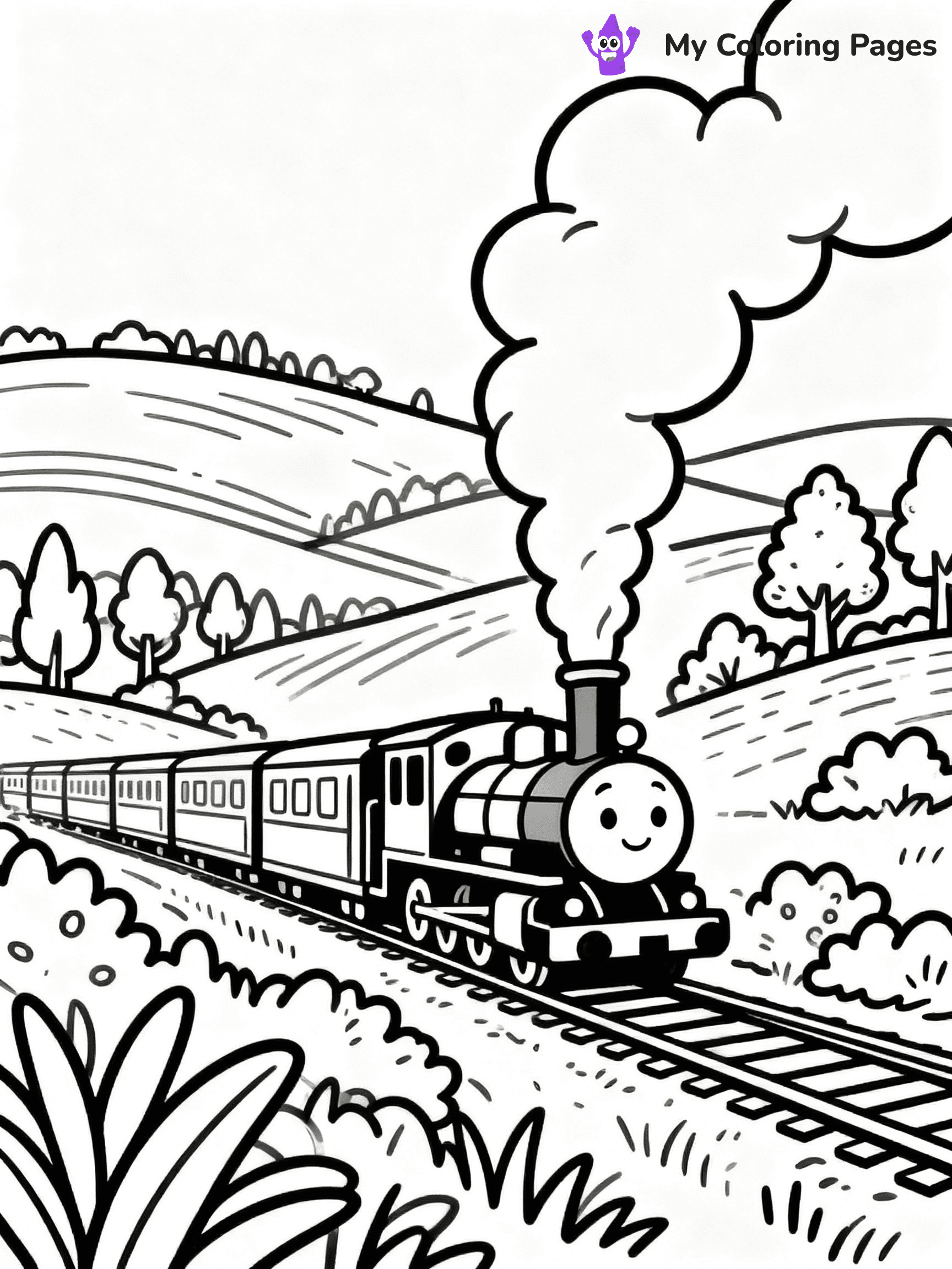 ⚠️ CRITICAL REQUIREMENT - ABSOLUTE BLACK AND WHITE ONLY ⚠️
This MUST be a BLACK AND WHITE line drawing ONLY. NO COLORS whatsoever.
- ONLY pure black lines (#000000) on pure white background (#FFFFFF)
- ABSOLUTELY NO colors, NO shading, NO gradients, NO grayscale
- If there are ANY colors in the output, the image is REJECTED
- This is a COLORING PAGE - meant to be COLORED IN by children
- The output must be UNCOLORED line art ready for coloring
⚠️ SUBJECT TO DRAW: Steam train billowing smoke, traveling through a lush green countryside, vintage design, in classic illustration style
(REMEMBER: Output must be BLACK AND WHITE line art only, NOT colored!)
# COLORING PAGE: BLACK OUTLINES ONLY - WHITE BACKGROUND MANDATORY
Create a **coloring book page** using EXACTLY two values: black lines, white space.
## NON-NEGOTIABLE BINARY RULES
- **ONLY #000000 (black) and #FFFFFF (white)** - NO other values exist
- **EVERY PIXEL = BLACK OR WHITE** - no gray/shading/antialiasing
- **WHITE BACKGROUND MANDATORY** - entire canvas stays white
- **ALL SHAPES HOLLOW** - everything is empty outlines waiting to be colored
- **FORBIDDEN:** fills, shading, gradients, patterns, textures, colors
- **NO SOLID REGIONS** - if it's not a thin line, it's wrong
## Universal Line Standards
- Black outlines ONLY - thin, uniform weight
- Every shape completely empty inside
- Closed contours suitable for coloring
- Simple flat illustration - zero depth/3D/realism
- **Style:** Whimsical Doodle Art Alley - rounded, friendly outlines (unless specified)
## Everything = Outline Only
- Characters/animals: hollow shapes
- Objects/clothing: empty contours
- Backgrounds/scenery: line work only
- Natural elements: outlined forms
- Dark/night areas: don't exist (use outlined symbols)
- Textures/patterns: convert to simple lines
## The Test
Can a child color EVERY white space with crayons? If any area is pre-filled/shaded/gray or colored in, it FAILS. Every shape must be waiting to receive color.
**FINAL OUTPUT**: Binary coloring page. Black lines define shapes. White spaces ready for coloring. Nothing else exists. No exceptions. Print-ready.
⚠️ FINAL REMINDER: Draw the subject "Steam train billowing smoke, traveling through a lush green countryside, vintage design, in classic illustration style" as BLACK AND WHITE line art. Zero colors in output.