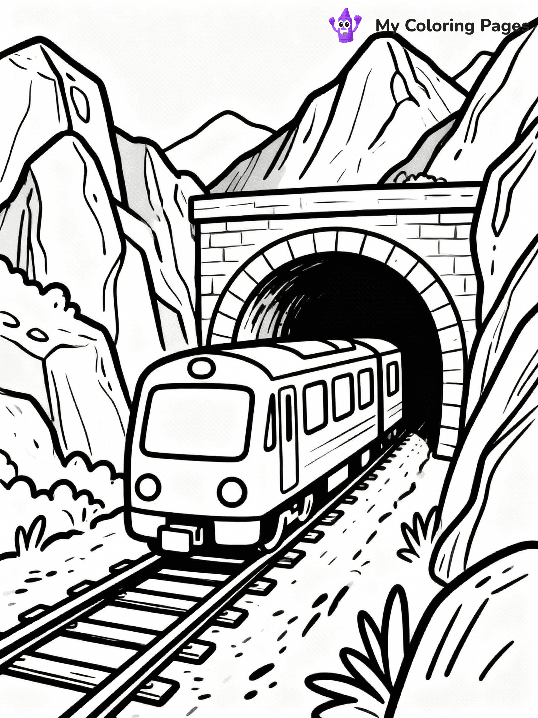 ⚠️ CRITICAL REQUIREMENT - ABSOLUTE BLACK AND WHITE ONLY ⚠️
This MUST be a BLACK AND WHITE line drawing ONLY. NO COLORS whatsoever.
- ONLY pure black lines (#000000) on pure white background (#FFFFFF)
- ABSOLUTELY NO colors, NO shading, NO gradients, NO grayscale
- If there are ANY colors in the output, the image is REJECTED
- This is a COLORING PAGE - meant to be COLORED IN by children
- The output must be UNCOLORED line art ready for coloring
⚠️ SUBJECT TO DRAW: Train traveling through a mountain tunnel, rocky landscape, in dynamic action style
(REMEMBER: Output must be BLACK AND WHITE line art only, NOT colored!)
# COLORING PAGE: BLACK OUTLINES ONLY - WHITE BACKGROUND MANDATORY
Create a **coloring book page** using EXACTLY two values: black lines, white space.
## NON-NEGOTIABLE BINARY RULES
- **ONLY #000000 (black) and #FFFFFF (white)** - NO other values exist
- **EVERY PIXEL = BLACK OR WHITE** - no gray/shading/antialiasing
- **WHITE BACKGROUND MANDATORY** - entire canvas stays white
- **ALL SHAPES HOLLOW** - everything is empty outlines waiting to be colored
- **FORBIDDEN:** fills, shading, gradients, patterns, textures, colors
- **NO SOLID REGIONS** - if it's not a thin line, it's wrong
## Universal Line Standards
- Black outlines ONLY - thin, uniform weight
- Every shape completely empty inside
- Closed contours suitable for coloring
- Simple flat illustration - zero depth/3D/realism
- **Style:** Whimsical Doodle Art Alley - rounded, friendly outlines (unless specified)
## Everything = Outline Only
- Characters/animals: hollow shapes
- Objects/clothing: empty contours
- Backgrounds/scenery: line work only
- Natural elements: outlined forms
- Dark/night areas: don't exist (use outlined symbols)
- Textures/patterns: convert to simple lines
## The Test
Can a child color EVERY white space with crayons? If any area is pre-filled/shaded/gray or colored in, it FAILS. Every shape must be waiting to receive color.
**FINAL OUTPUT**: Binary coloring page. Black lines define shapes. White spaces ready for coloring. Nothing else exists. No exceptions. Print-ready.
⚠️ FINAL REMINDER: Draw the subject "Train traveling through a mountain tunnel, rocky landscape, in dynamic action style" as BLACK AND WHITE line art. Zero colors in output.