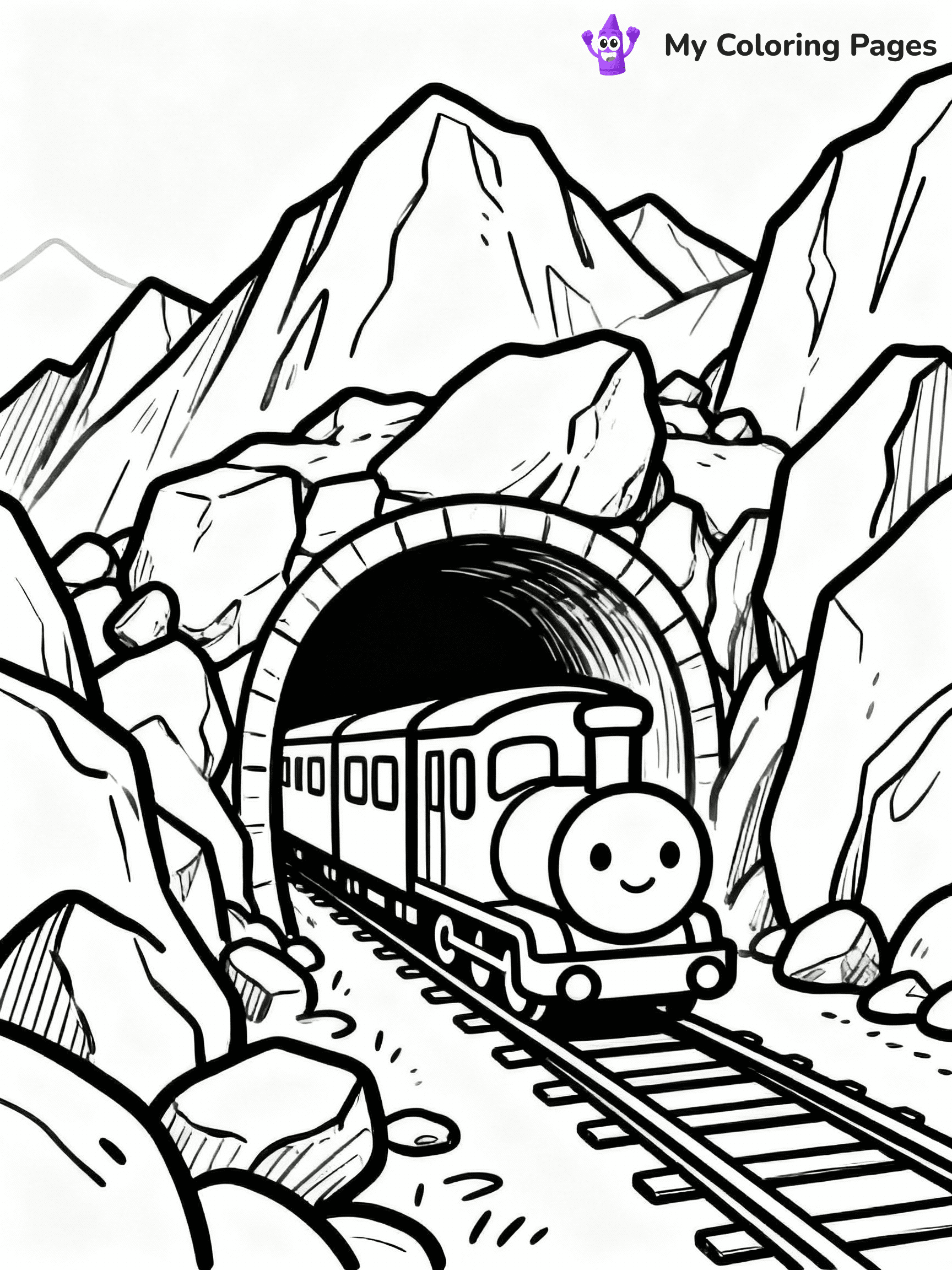 ⚠️ CRITICAL REQUIREMENT - ABSOLUTE BLACK AND WHITE ONLY ⚠️
This MUST be a BLACK AND WHITE line drawing ONLY. NO COLORS whatsoever.
- ONLY pure black lines (#000000) on pure white background (#FFFFFF)
- ABSOLUTELY NO colors, NO shading, NO gradients, NO grayscale
- If there are ANY colors in the output, the image is REJECTED
- This is a COLORING PAGE - meant to be COLORED IN by children
- The output must be UNCOLORED line art ready for coloring
⚠️ SUBJECT TO DRAW: Train traveling through a mountain tunnel, rocky landscape, in dynamic action style
(REMEMBER: Output must be BLACK AND WHITE line art only, NOT colored!)
# COLORING PAGE: BLACK OUTLINES ONLY - WHITE BACKGROUND MANDATORY
Create a **coloring book page** using EXACTLY two values: black lines, white space.
## NON-NEGOTIABLE BINARY RULES
- **ONLY #000000 (black) and #FFFFFF (white)** - NO other values exist
- **EVERY PIXEL = BLACK OR WHITE** - no gray/shading/antialiasing
- **WHITE BACKGROUND MANDATORY** - entire canvas stays white
- **ALL SHAPES HOLLOW** - everything is empty outlines waiting to be colored
- **FORBIDDEN:** fills, shading, gradients, patterns, textures, colors
- **NO SOLID REGIONS** - if it's not a thin line, it's wrong
## Universal Line Standards
- Black outlines ONLY - thin, uniform weight
- Every shape completely empty inside
- Closed contours suitable for coloring
- Simple flat illustration - zero depth/3D/realism
- **Style:** Whimsical Doodle Art Alley - rounded, friendly outlines (unless specified)
## Everything = Outline Only
- Characters/animals: hollow shapes
- Objects/clothing: empty contours
- Backgrounds/scenery: line work only
- Natural elements: outlined forms
- Dark/night areas: don't exist (use outlined symbols)
- Textures/patterns: convert to simple lines
## The Test
Can a child color EVERY white space with crayons? If any area is pre-filled/shaded/gray or colored in, it FAILS. Every shape must be waiting to receive color.
**FINAL OUTPUT**: Binary coloring page. Black lines define shapes. White spaces ready for coloring. Nothing else exists. No exceptions. Print-ready.
⚠️ FINAL REMINDER: Draw the subject "Train traveling through a mountain tunnel, rocky landscape, in dynamic action style" as BLACK AND WHITE line art. Zero colors in output.