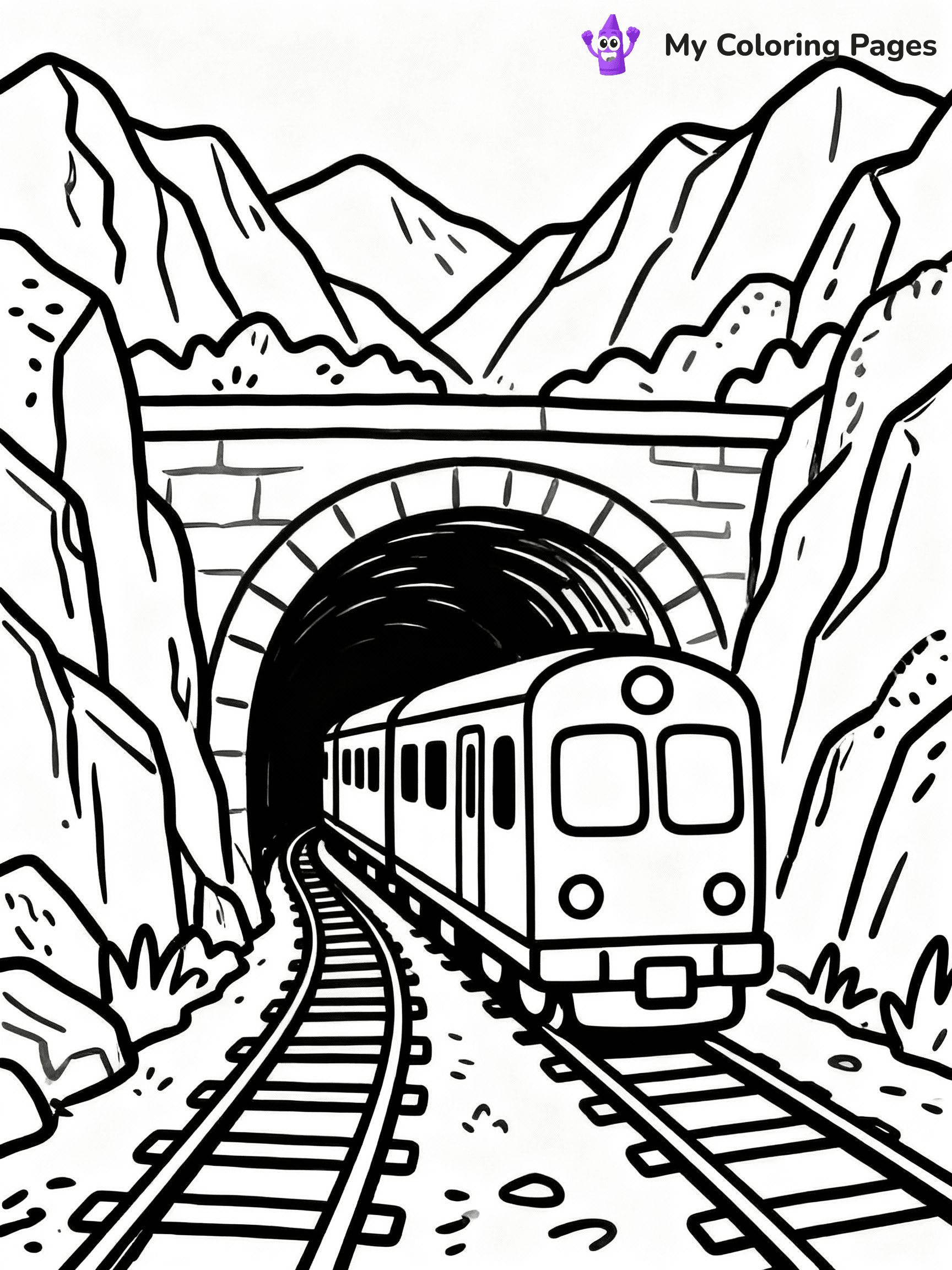 ⚠️ CRITICAL REQUIREMENT - ABSOLUTE BLACK AND WHITE ONLY ⚠️
This MUST be a BLACK AND WHITE line drawing ONLY. NO COLORS whatsoever.
- ONLY pure black lines (#000000) on pure white background (#FFFFFF)
- ABSOLUTELY NO colors, NO shading, NO gradients, NO grayscale
- If there are ANY colors in the output, the image is REJECTED
- This is a COLORING PAGE - meant to be COLORED IN by children
- The output must be UNCOLORED line art ready for coloring
⚠️ SUBJECT TO DRAW: Train traveling through a mountain tunnel, rocky landscape, in dynamic action style
(REMEMBER: Output must be BLACK AND WHITE line art only, NOT colored!)
# COLORING PAGE: BLACK OUTLINES ONLY - WHITE BACKGROUND MANDATORY
Create a **coloring book page** using EXACTLY two values: black lines, white space.
## NON-NEGOTIABLE BINARY RULES
- **ONLY #000000 (black) and #FFFFFF (white)** - NO other values exist
- **EVERY PIXEL = BLACK OR WHITE** - no gray/shading/antialiasing
- **WHITE BACKGROUND MANDATORY** - entire canvas stays white
- **ALL SHAPES HOLLOW** - everything is empty outlines waiting to be colored
- **FORBIDDEN:** fills, shading, gradients, patterns, textures, colors
- **NO SOLID REGIONS** - if it's not a thin line, it's wrong
## Universal Line Standards
- Black outlines ONLY - thin, uniform weight
- Every shape completely empty inside
- Closed contours suitable for coloring
- Simple flat illustration - zero depth/3D/realism
- **Style:** Whimsical Doodle Art Alley - rounded, friendly outlines (unless specified)
## Everything = Outline Only
- Characters/animals: hollow shapes
- Objects/clothing: empty contours
- Backgrounds/scenery: line work only
- Natural elements: outlined forms
- Dark/night areas: don't exist (use outlined symbols)
- Textures/patterns: convert to simple lines
## The Test
Can a child color EVERY white space with crayons? If any area is pre-filled/shaded/gray or colored in, it FAILS. Every shape must be waiting to receive color.
**FINAL OUTPUT**: Binary coloring page. Black lines define shapes. White spaces ready for coloring. Nothing else exists. No exceptions. Print-ready.
⚠️ FINAL REMINDER: Draw the subject "Train traveling through a mountain tunnel, rocky landscape, in dynamic action style" as BLACK AND WHITE line art. Zero colors in output.
