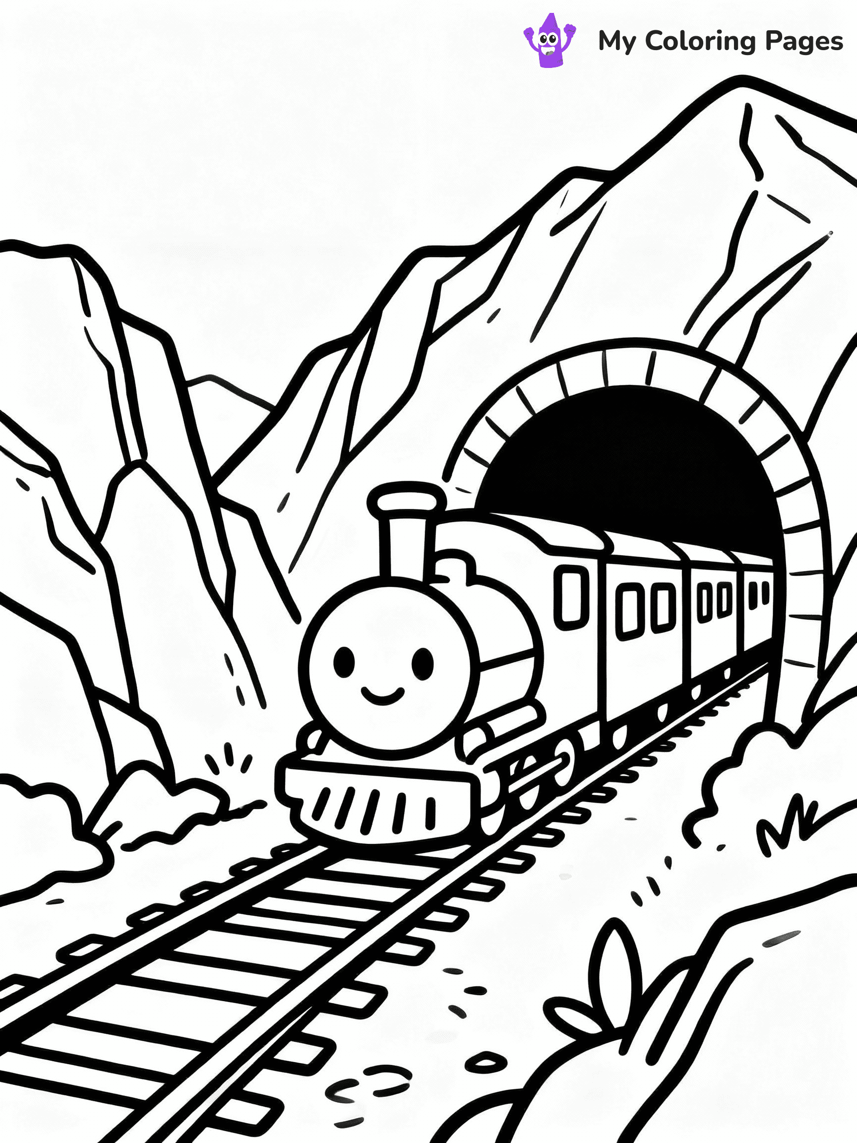 ⚠️ CRITICAL REQUIREMENT - ABSOLUTE BLACK AND WHITE ONLY ⚠️
This MUST be a BLACK AND WHITE line drawing ONLY. NO COLORS whatsoever.
- ONLY pure black lines (#000000) on pure white background (#FFFFFF)
- ABSOLUTELY NO colors, NO shading, NO gradients, NO grayscale
- If there are ANY colors in the output, the image is REJECTED
- This is a COLORING PAGE - meant to be COLORED IN by children
- The output must be UNCOLORED line art ready for coloring
⚠️ SUBJECT TO DRAW: Train traveling through a mountain tunnel, rocky landscape, in dynamic action style
(REMEMBER: Output must be BLACK AND WHITE line art only, NOT colored!)
# COLORING PAGE: BLACK OUTLINES ONLY - WHITE BACKGROUND MANDATORY
Create a **coloring book page** using EXACTLY two values: black lines, white space.
## NON-NEGOTIABLE BINARY RULES
- **ONLY #000000 (black) and #FFFFFF (white)** - NO other values exist
- **EVERY PIXEL = BLACK OR WHITE** - no gray/shading/antialiasing
- **WHITE BACKGROUND MANDATORY** - entire canvas stays white
- **ALL SHAPES HOLLOW** - everything is empty outlines waiting to be colored
- **FORBIDDEN:** fills, shading, gradients, patterns, textures, colors
- **NO SOLID REGIONS** - if it's not a thin line, it's wrong
## Universal Line Standards
- Black outlines ONLY - thin, uniform weight
- Every shape completely empty inside
- Closed contours suitable for coloring
- Simple flat illustration - zero depth/3D/realism
- **Style:** Whimsical Doodle Art Alley - rounded, friendly outlines (unless specified)
## Everything = Outline Only
- Characters/animals: hollow shapes
- Objects/clothing: empty contours
- Backgrounds/scenery: line work only
- Natural elements: outlined forms
- Dark/night areas: don't exist (use outlined symbols)
- Textures/patterns: convert to simple lines
## The Test
Can a child color EVERY white space with crayons? If any area is pre-filled/shaded/gray or colored in, it FAILS. Every shape must be waiting to receive color.
**FINAL OUTPUT**: Binary coloring page. Black lines define shapes. White spaces ready for coloring. Nothing else exists. No exceptions. Print-ready.
⚠️ FINAL REMINDER: Draw the subject "Train traveling through a mountain tunnel, rocky landscape, in dynamic action style" as BLACK AND WHITE line art. Zero colors in output.