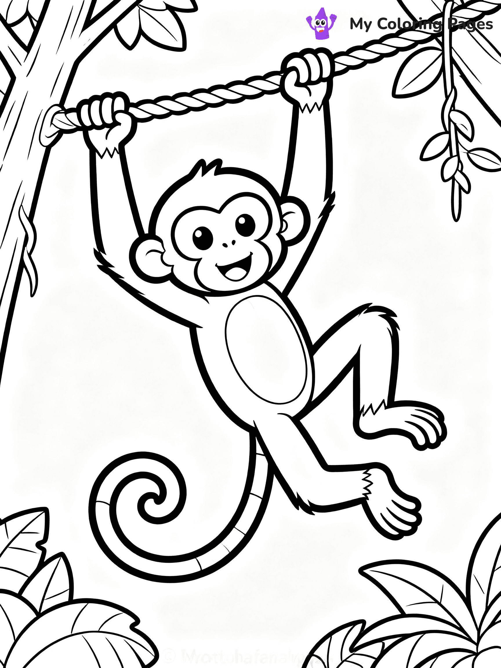 Monkey Coloring Pages - 40