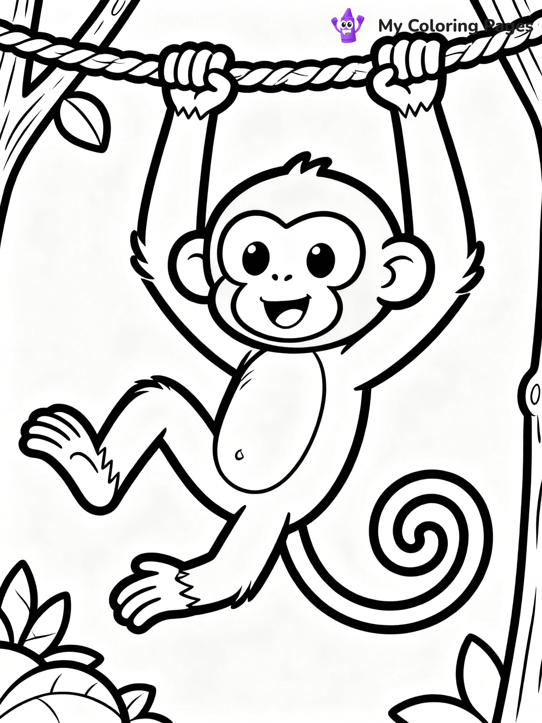 Monkey Coloring Pages - 35