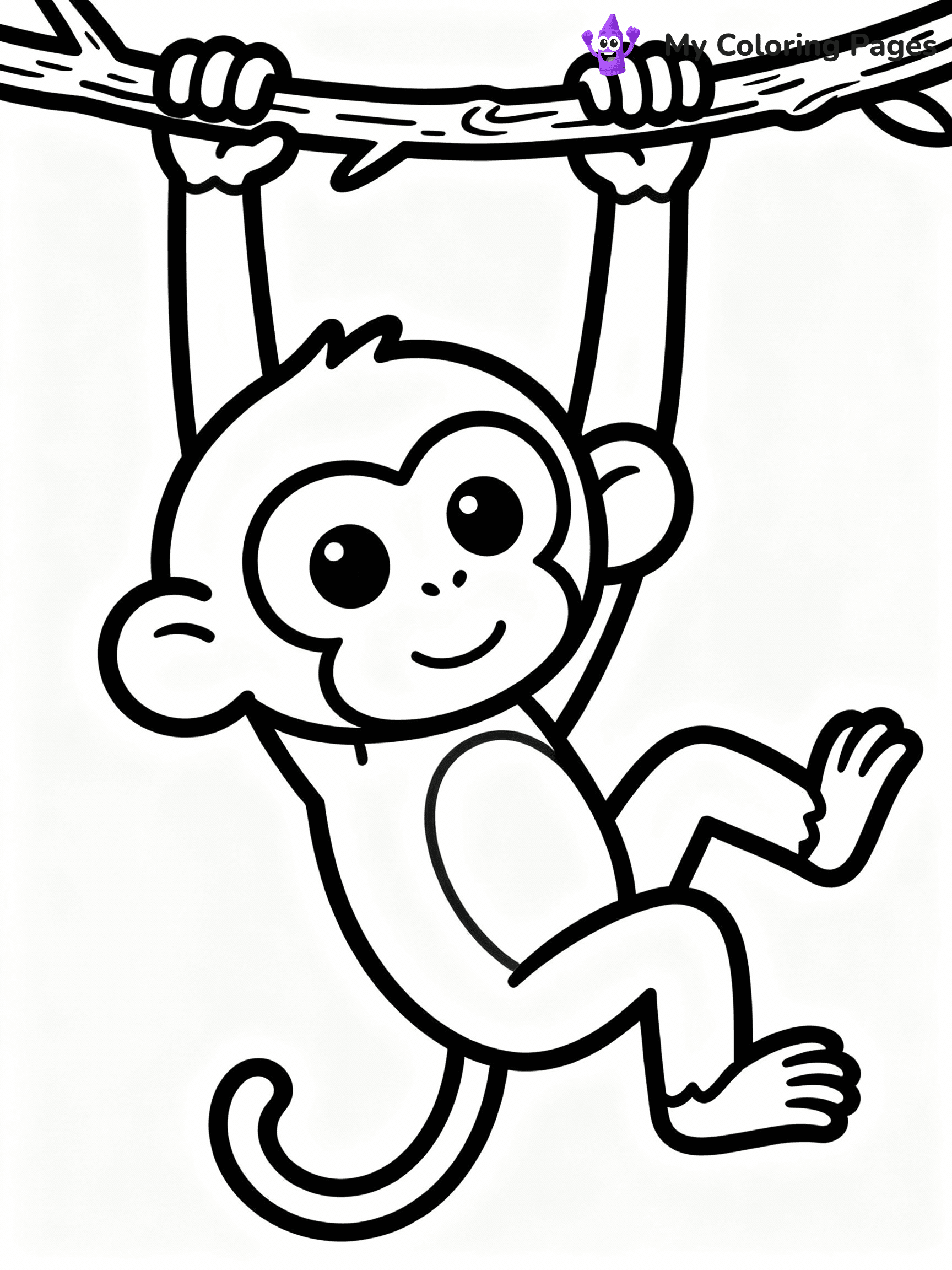Monkey Coloring Pages - 34