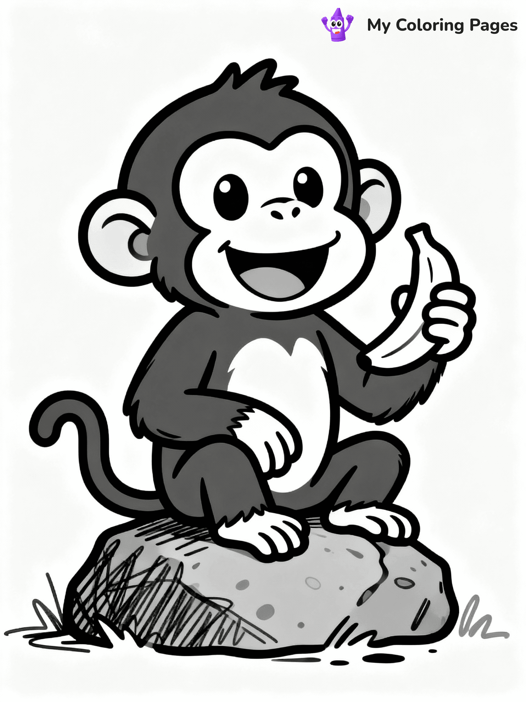 Monkey Coloring Pages - 24