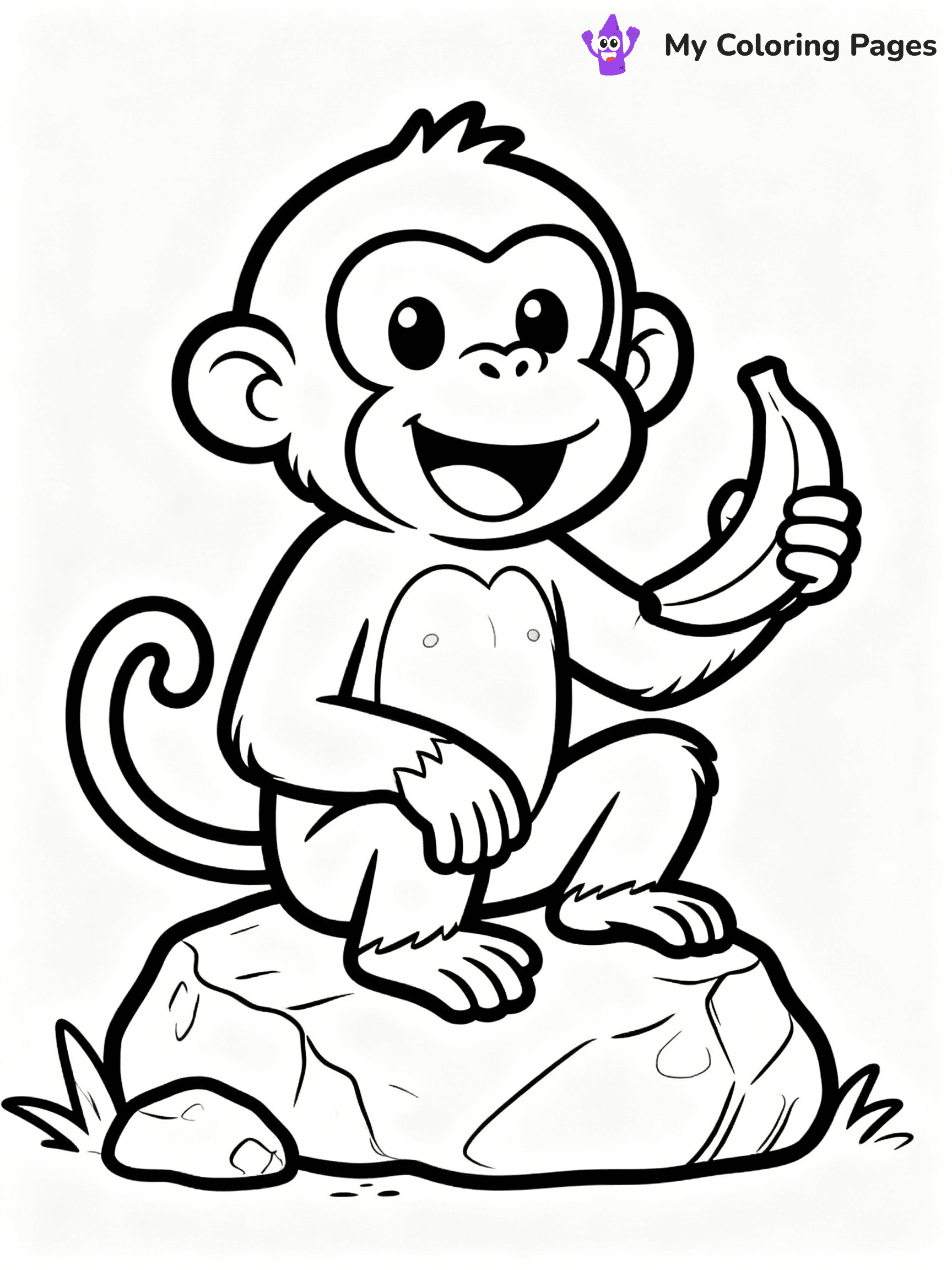 Monkey Coloring Pages - 23