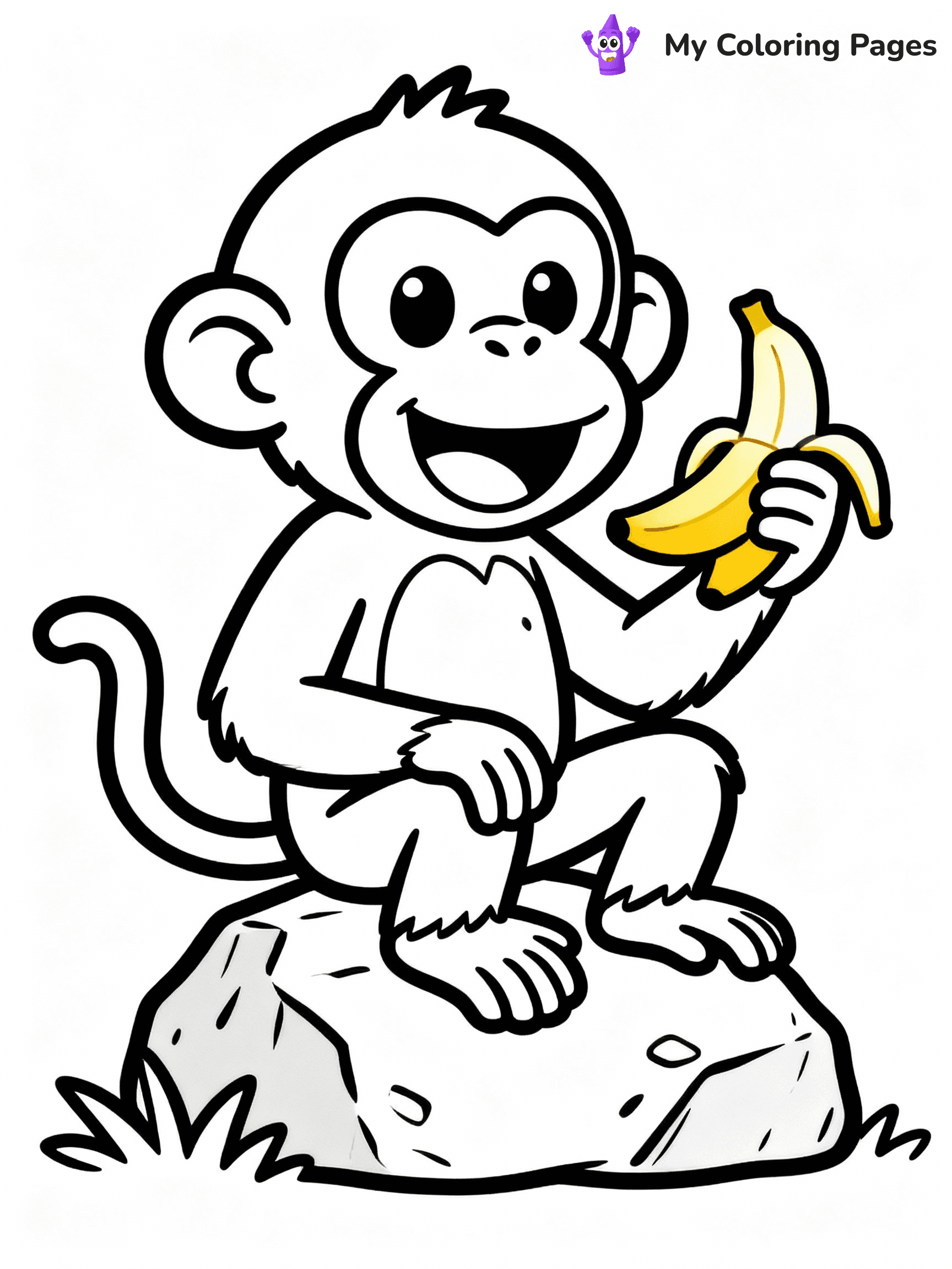 Monkey Coloring Pages - 22