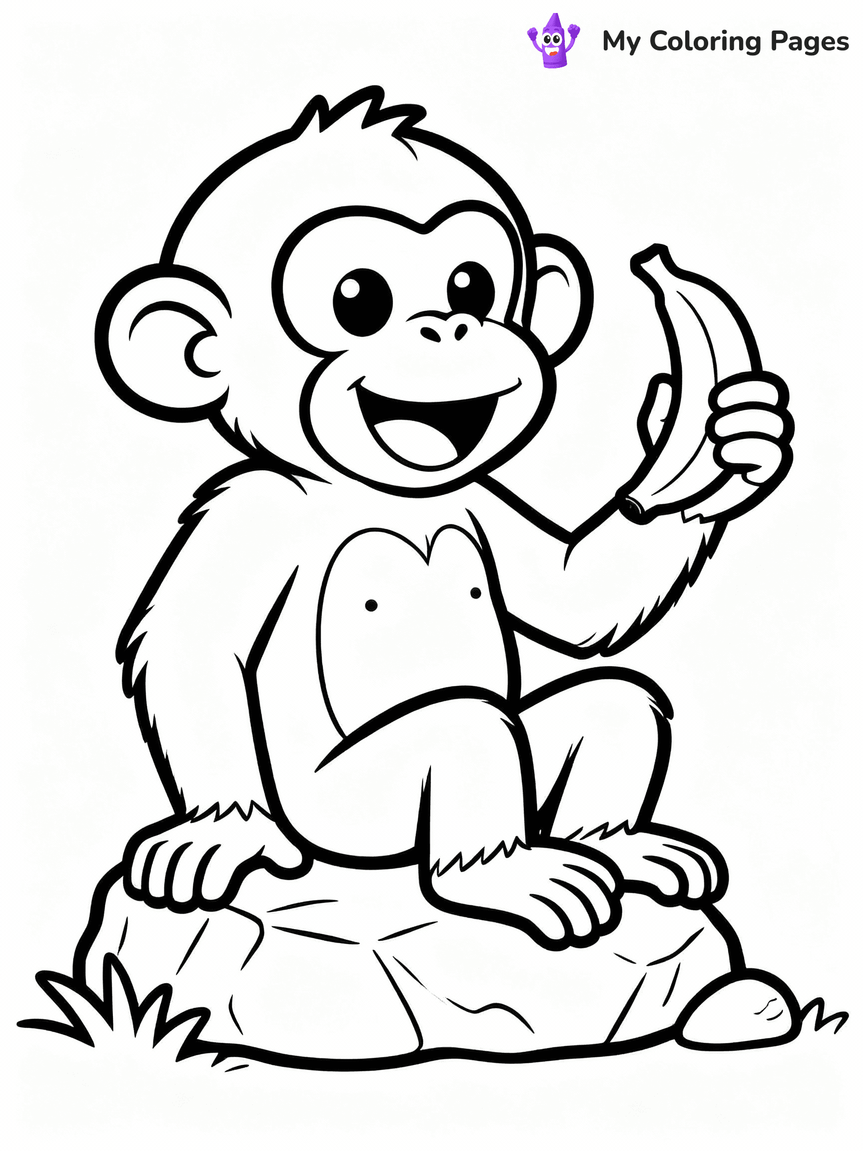 Monkey Coloring Pages - 19
