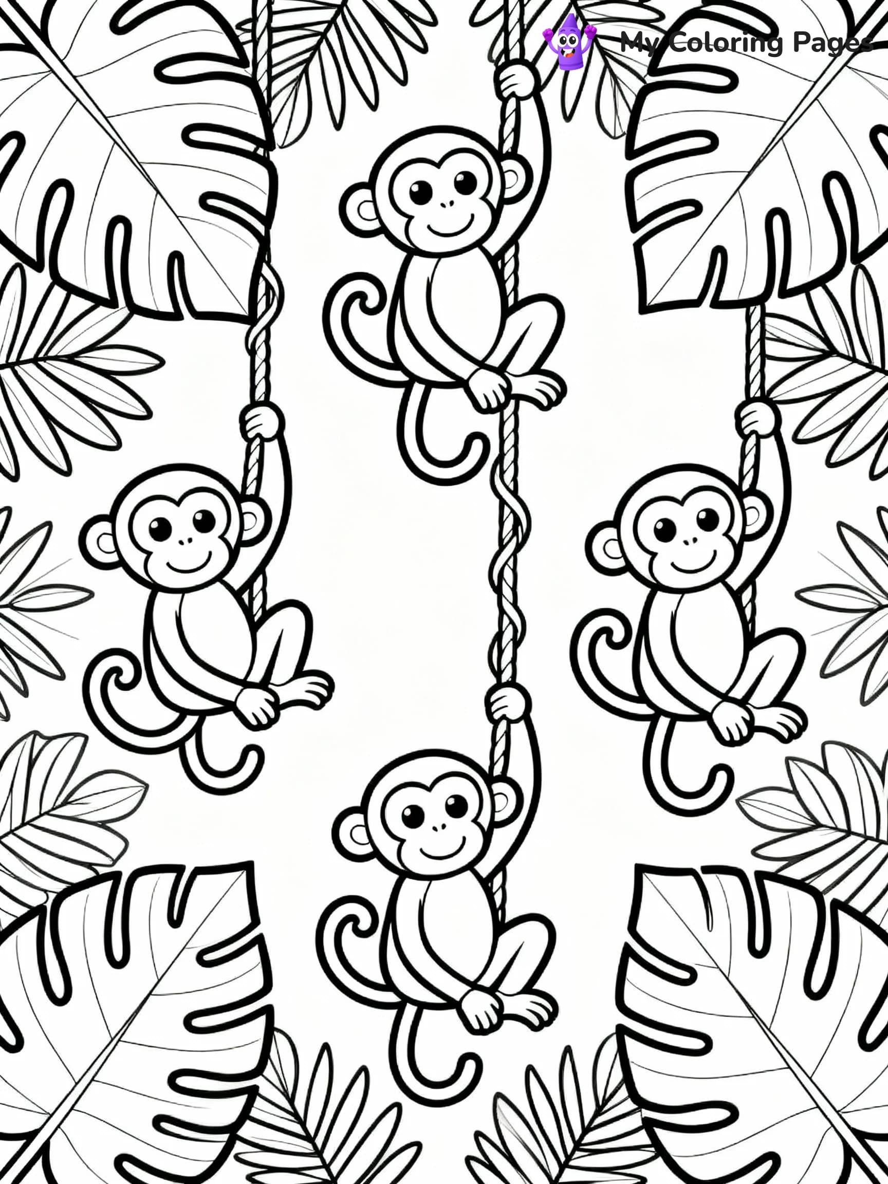 Monkey Coloring Pages - 17