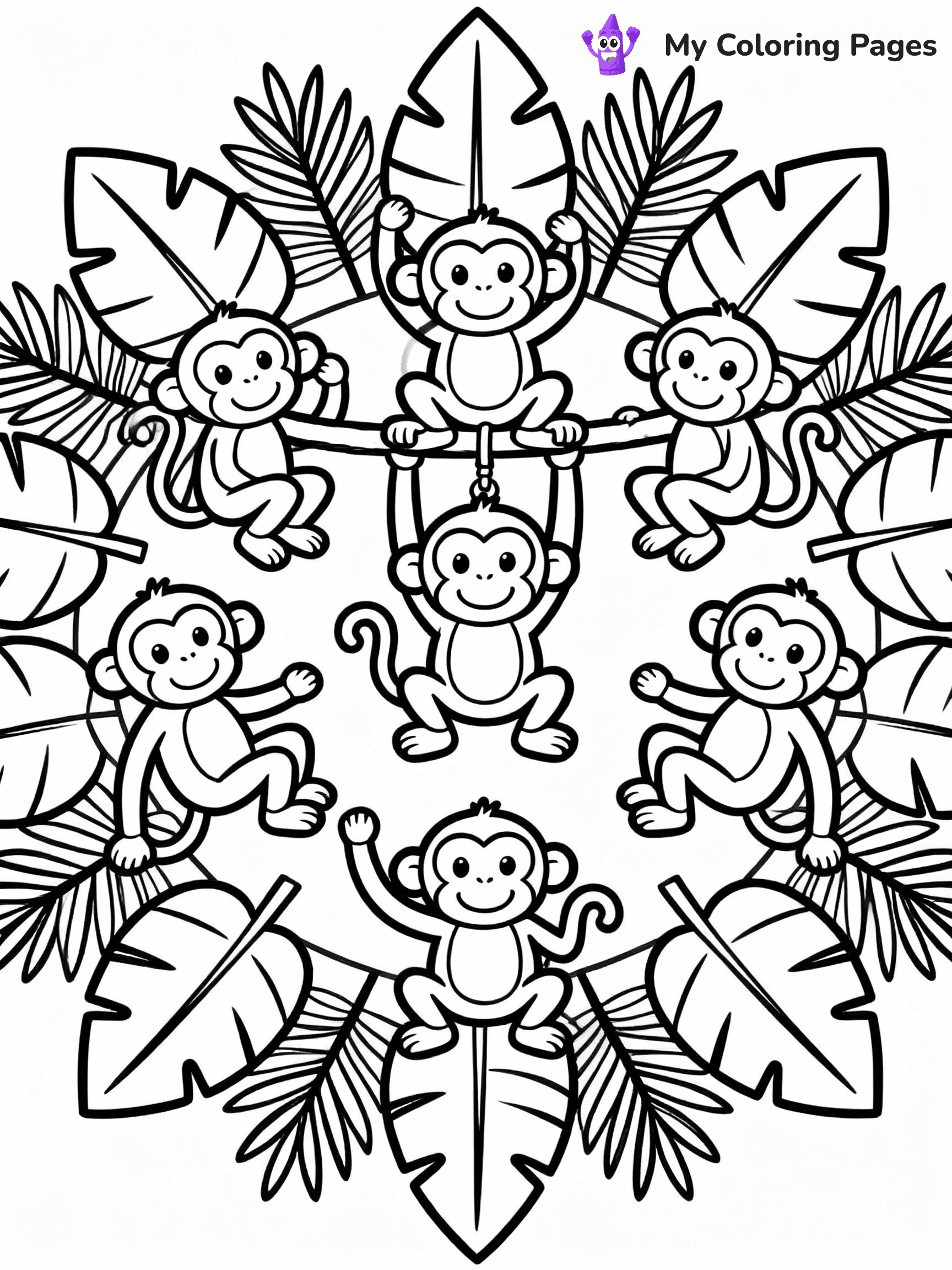 Monkey Coloring Pages - 16